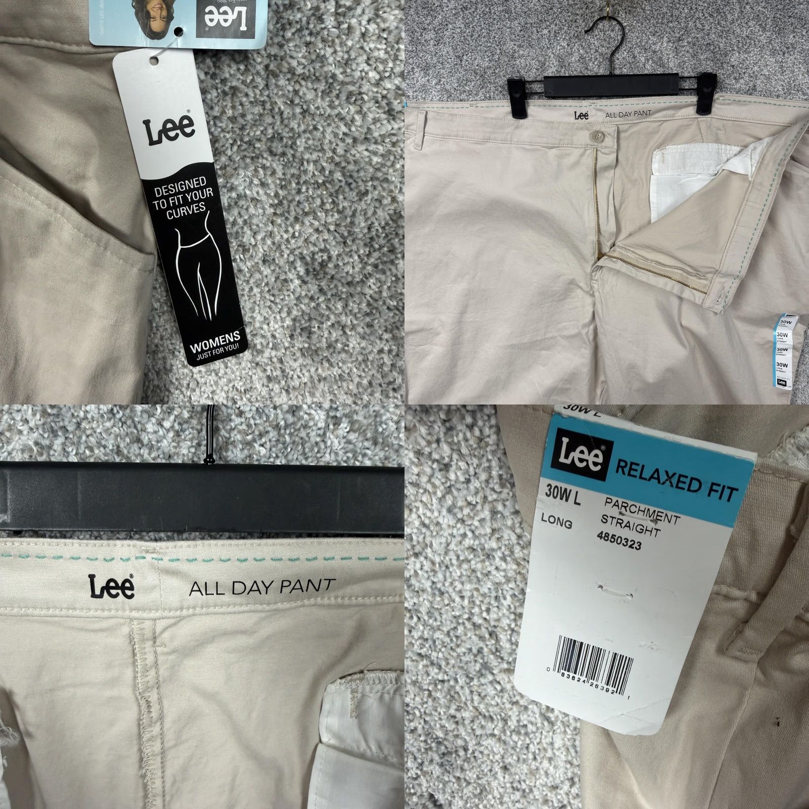 Lee Lee All Day Pant Womens 30W 55x32 Khaki Relaxed Fit Straight Twill Chino Pants Size 30" / US 8 / IT 44 - 8 Thumbnail