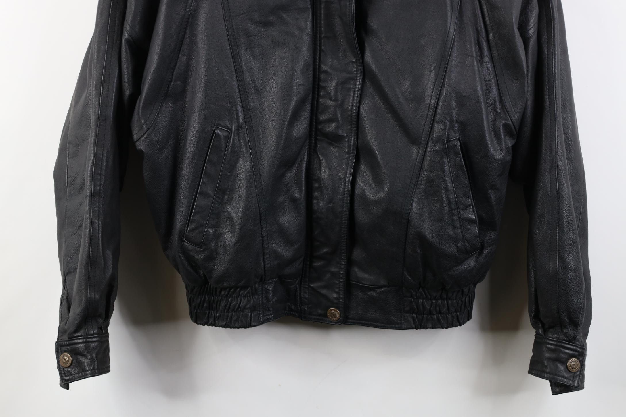 Vintage Vintage 90s Streetwear Lined Leather Flight Bomber Jacket Size L / US 10 / IT 46 - 3 Thumbnail