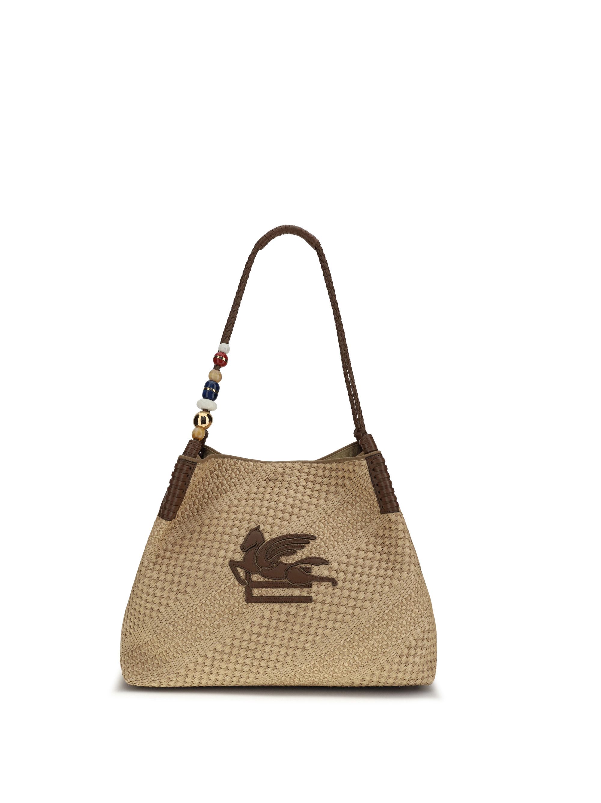 Etro Large Libra Shoulder Bag in raffia Size ONE SIZE - 1 Thumbnail