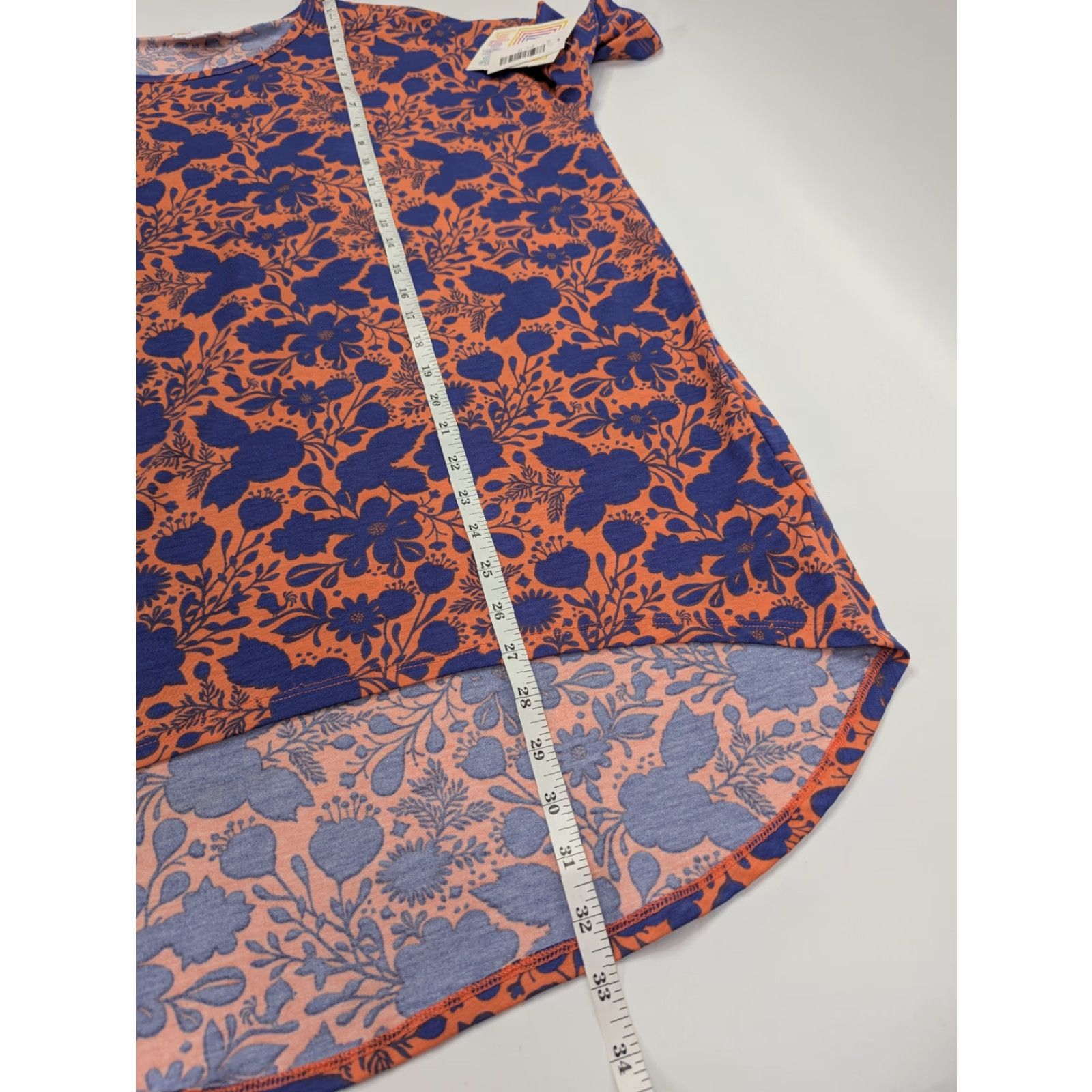 Vintage NWT LuLaRoe Irma Tunic Womens XS Orange Blue Floral Stretch Shirt Size XS / US 0-2 / IT 36-38 - 2 Thumbnail