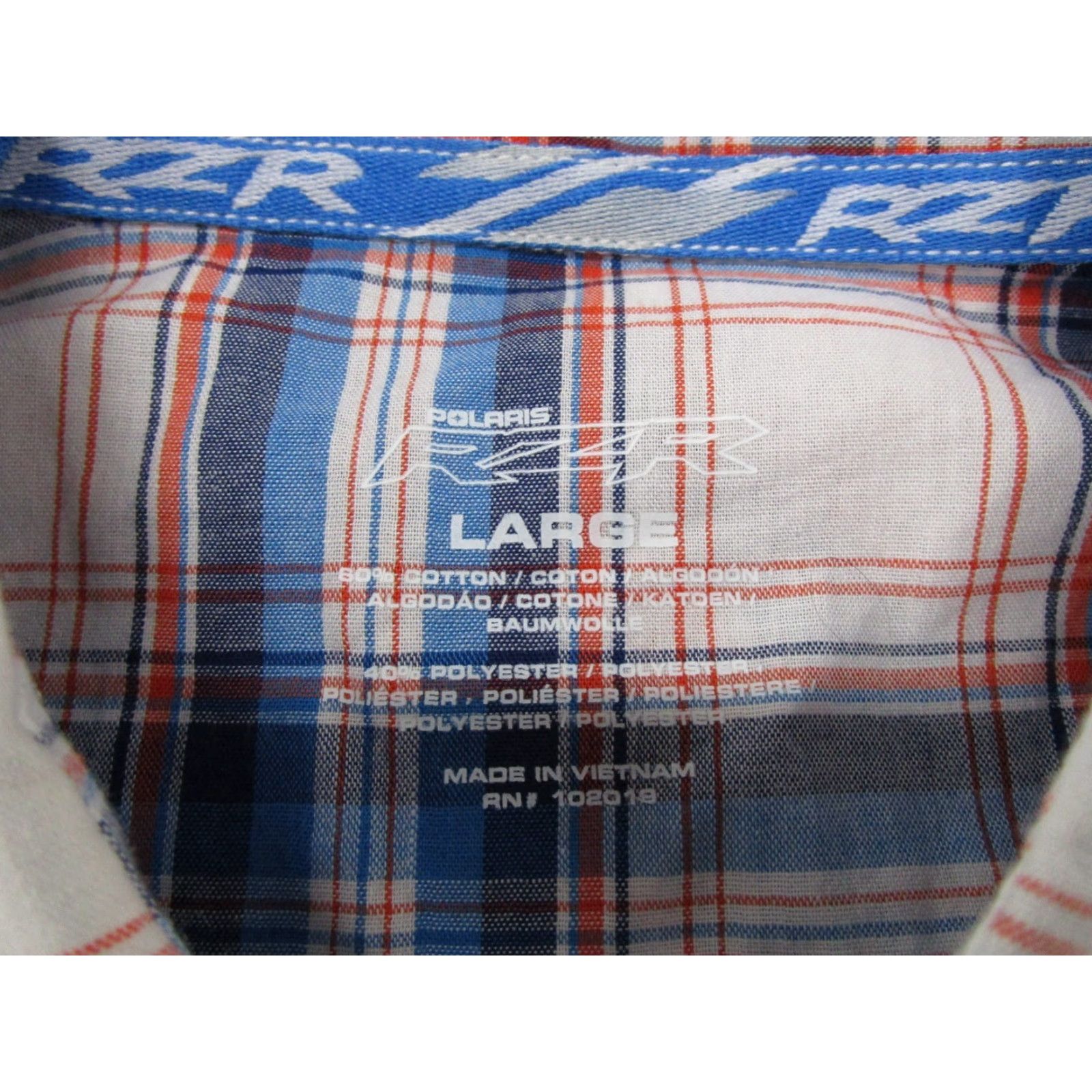 Vintage Polaris RZR Razor Mens Pearl Snap Shirt Sz L Plaid Short Sleeve Western shirt Button-Up Collared Casual Men’s Size US L / EU 52-54 / 3 - 2 Thumbnail