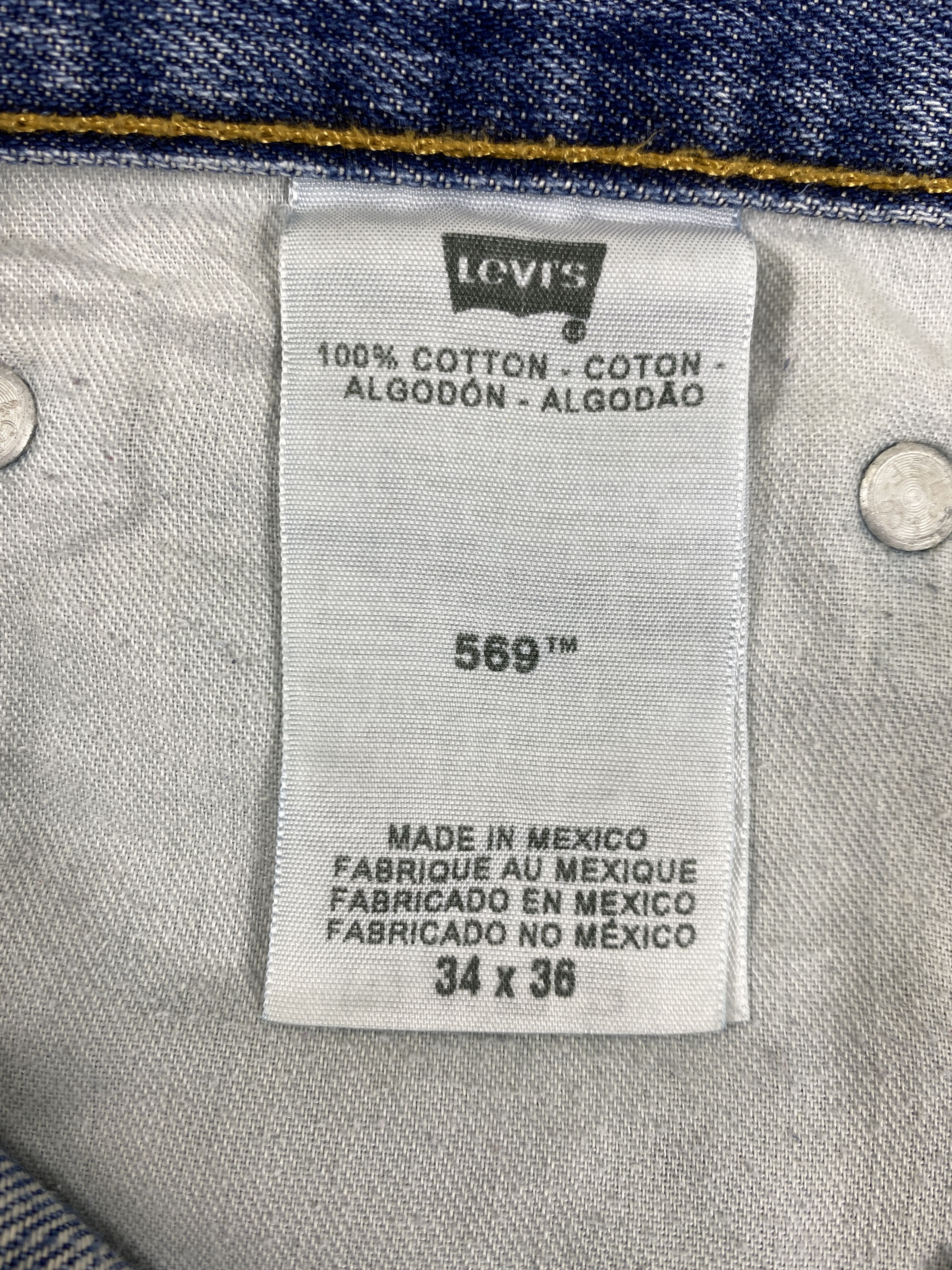 Levi's Blue Wash Vintage Levi's 569 Jeans 37x35.5 Denim -SJ106 Size US 37 - 9 Thumbnail