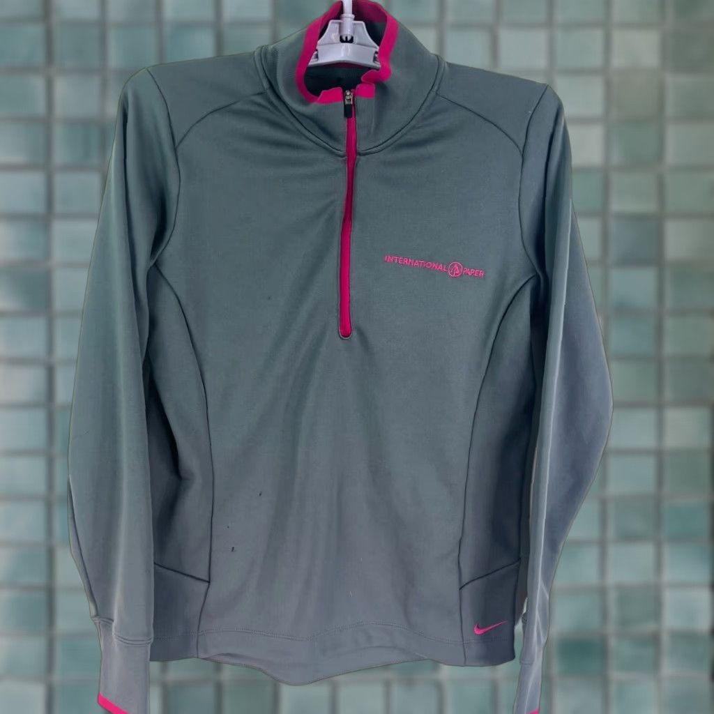 Nike Nike Golf Dri-Fit Sweatshirt Jacket Women's Size M Gray International Paper Logo Size M / US 6-8 / IT 42-44 - 1 Thumbnail