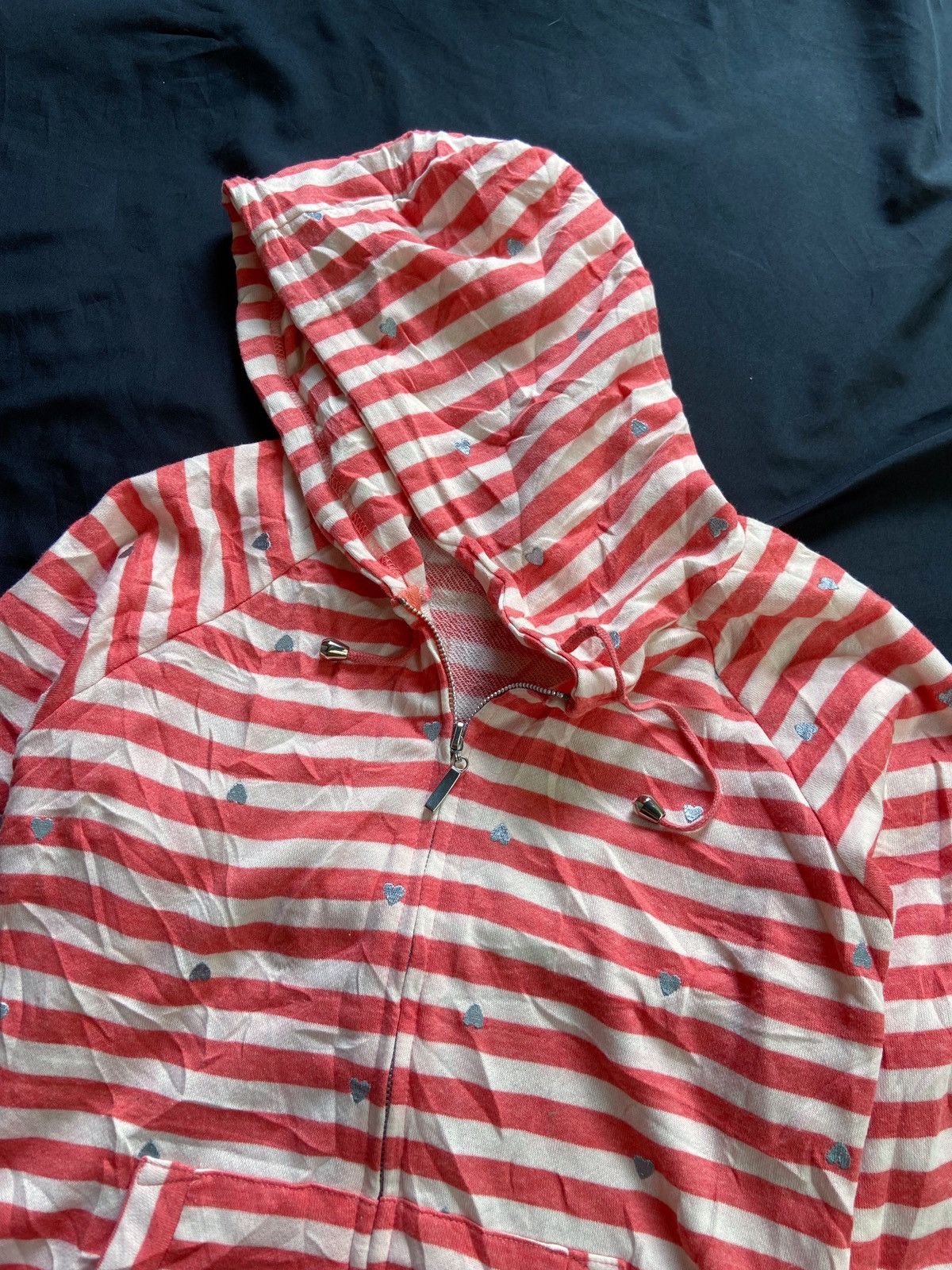 Japanese Brand JAPANESE FORTUNE COOKIES LOVES STRIPED ZIP HOODIE Size US S / EU 44-46 / 1 - 3 Thumbnail