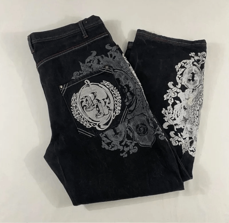 Japanese Brand American New Pattern Letters Baggy Jean Size US 30 / EU 46 - 1 Thumbnail
