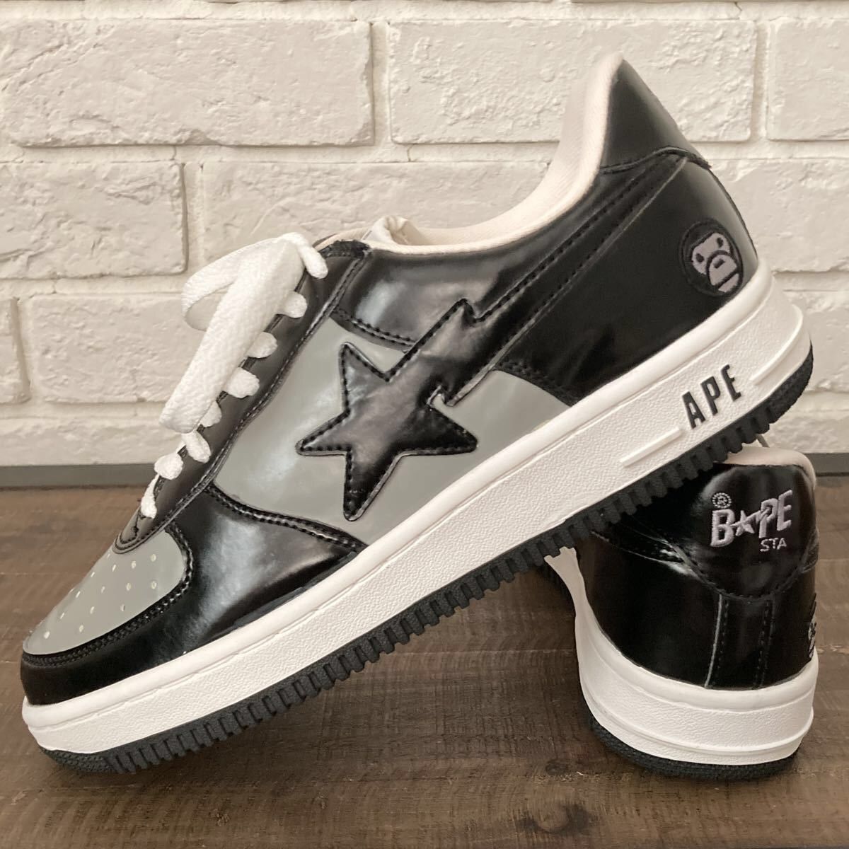Bape × Nigo BAPESTA patent leather sneakers Golie a bathing ape BAPE STA Size US 8.5 / EU 41-42 - 1 Thumbnail