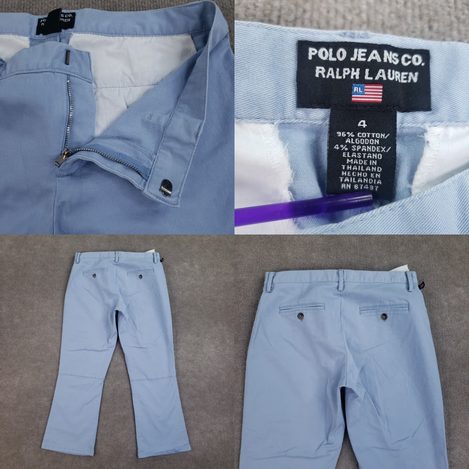 Ralph Lauren Ralph Lauren Polo Jeans Co Women Blue Straight Leg Ankle Stretch Pants Size 4 (30x23) Size 27" / US 4 / IT 40 - 8 Thumbnail