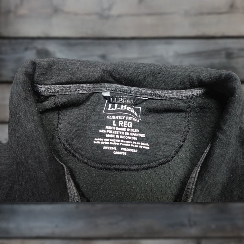 Vintage L.L. Bean Sweater Mens Large Black Pullover Zipper Quick-Dry Fleece Tight Knit Casual Shirt Size US L / EU 52-54 / 3 - 1 Thumbnail