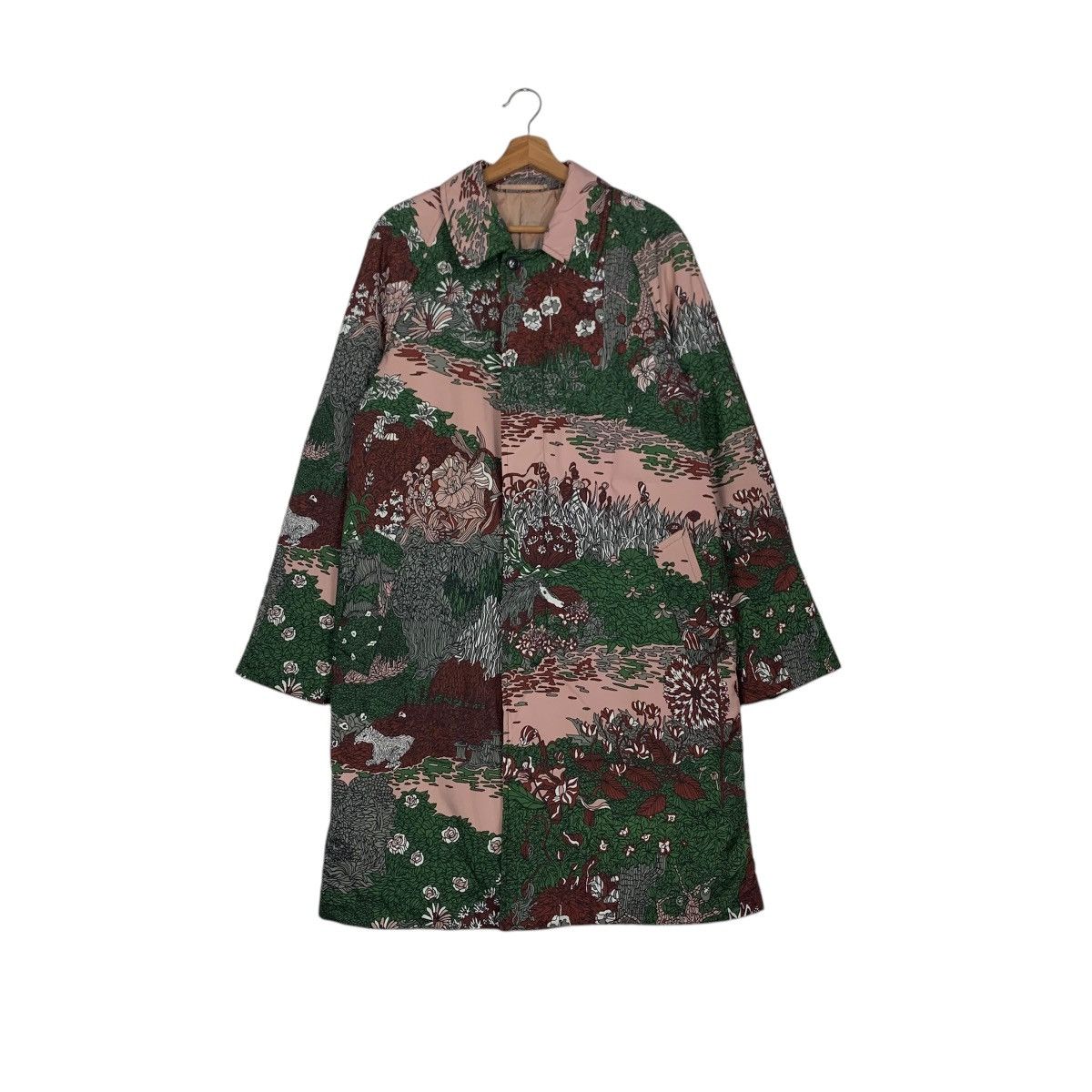 Japanese Brand THEATRE Motif Design Fullprint Overcoat Jacket #2032-C88 Size US M / EU 48-50 / 2 - 1 Thumbnail
