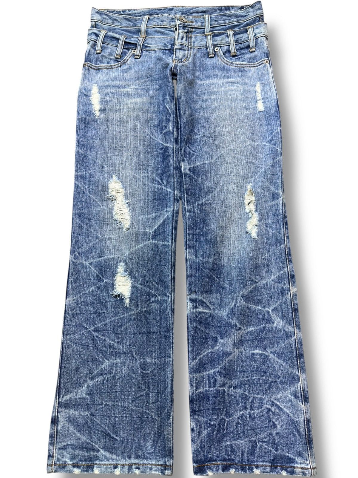 Junya Watanabe Vintage Antgauge Double Waist Honeycomb Denim Size US 30 / EU 46 - 1 Thumbnail