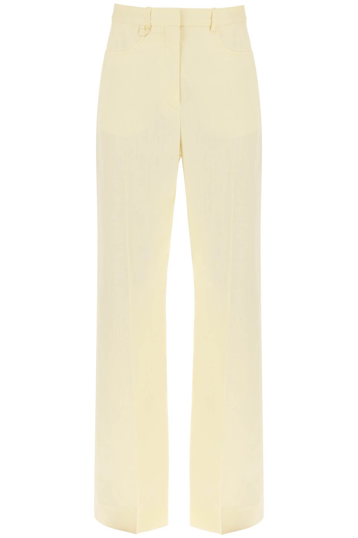 image of Jacquemus Wide-Leg Trousers in Yellow, Women's (Size 28)