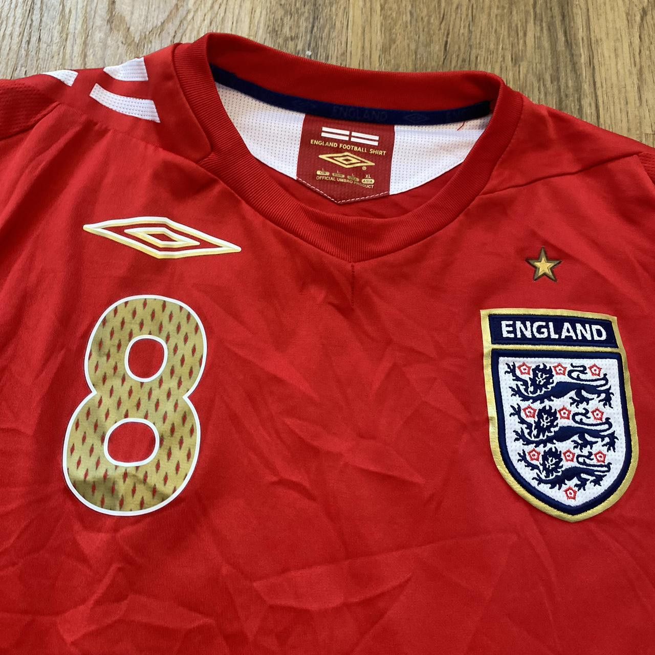 Umbro 2006-08 *8 Lampard England Umbro Longsleeve Football Shirt Size US L / EU 52-54 / 3 - 4 Thumbnail