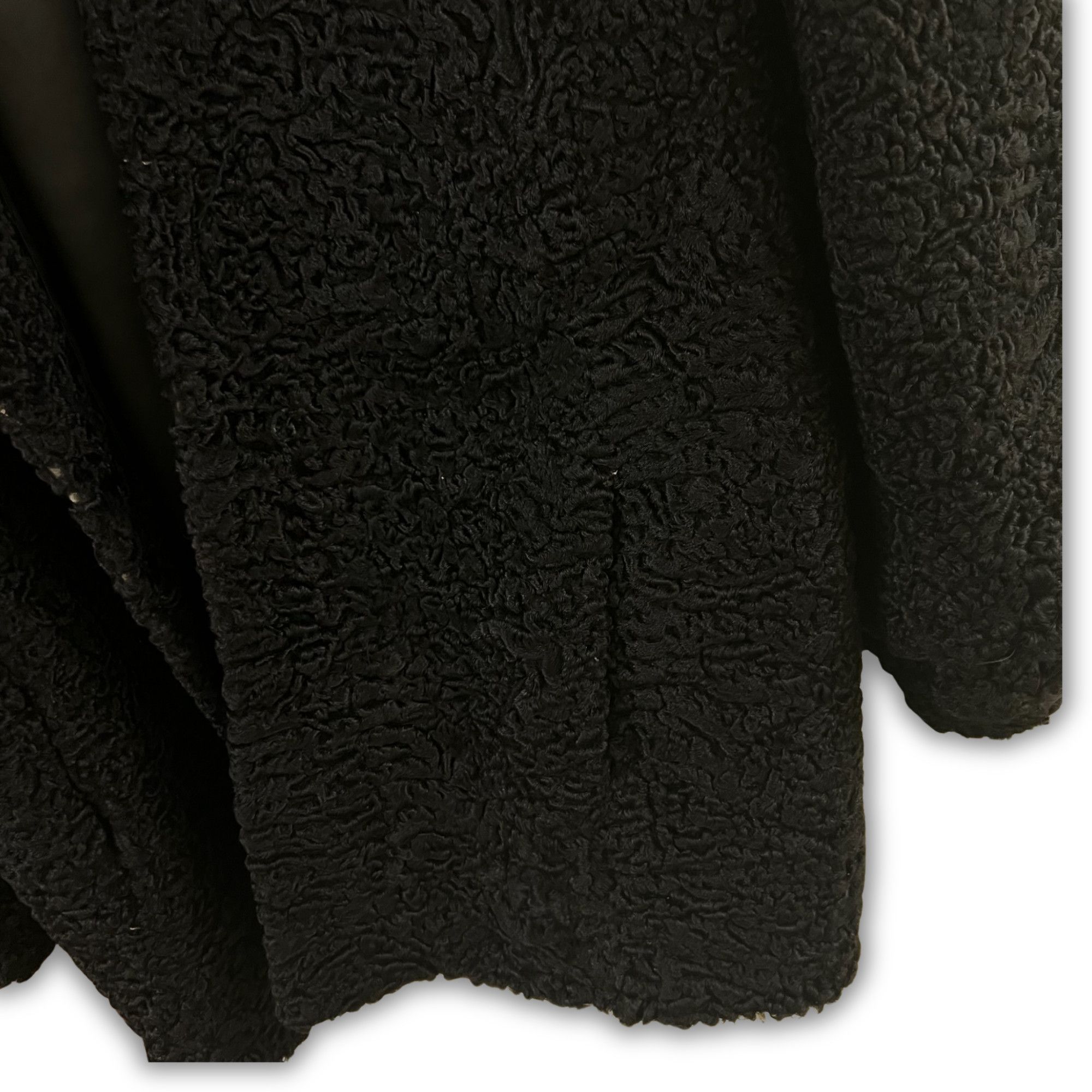 Other Black Curly Faux Fur Coat With Hood & Satin Lining - Womens Size M / US 6-8 / IT 42-44 - 4 Thumbnail