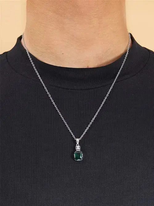 Jewelry Retro Punk Rhinestone Necklace Square Size ONE SIZE - 3 Thumbnail