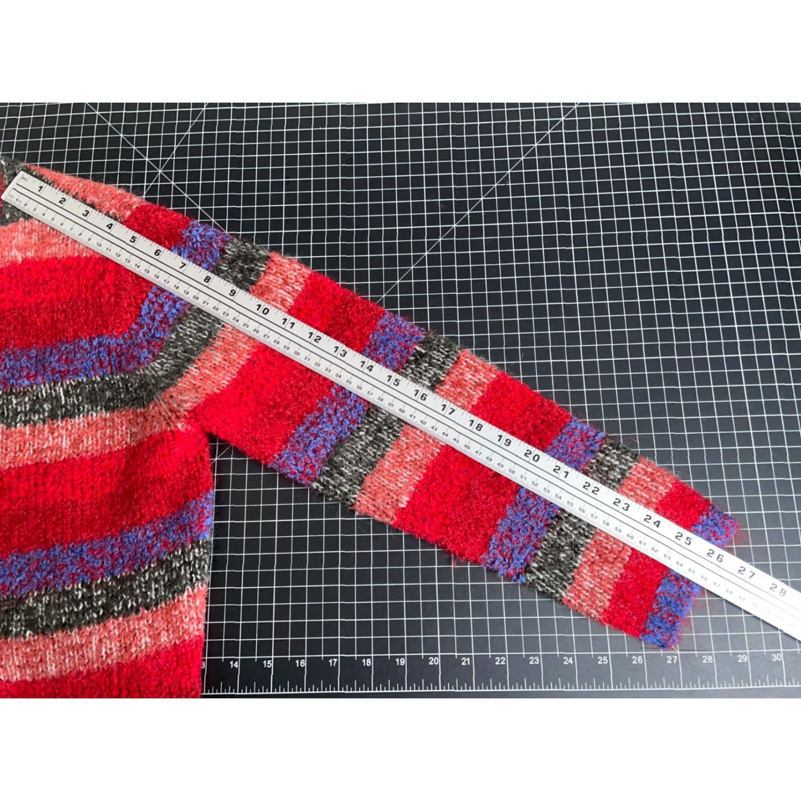Vintage VINTAGE Christopher & Banks Cardigan Sweater Red Striped Lightweight Mohair Blend Women Large Knit Size L / US 10 / IT 46 - 7 Thumbnail