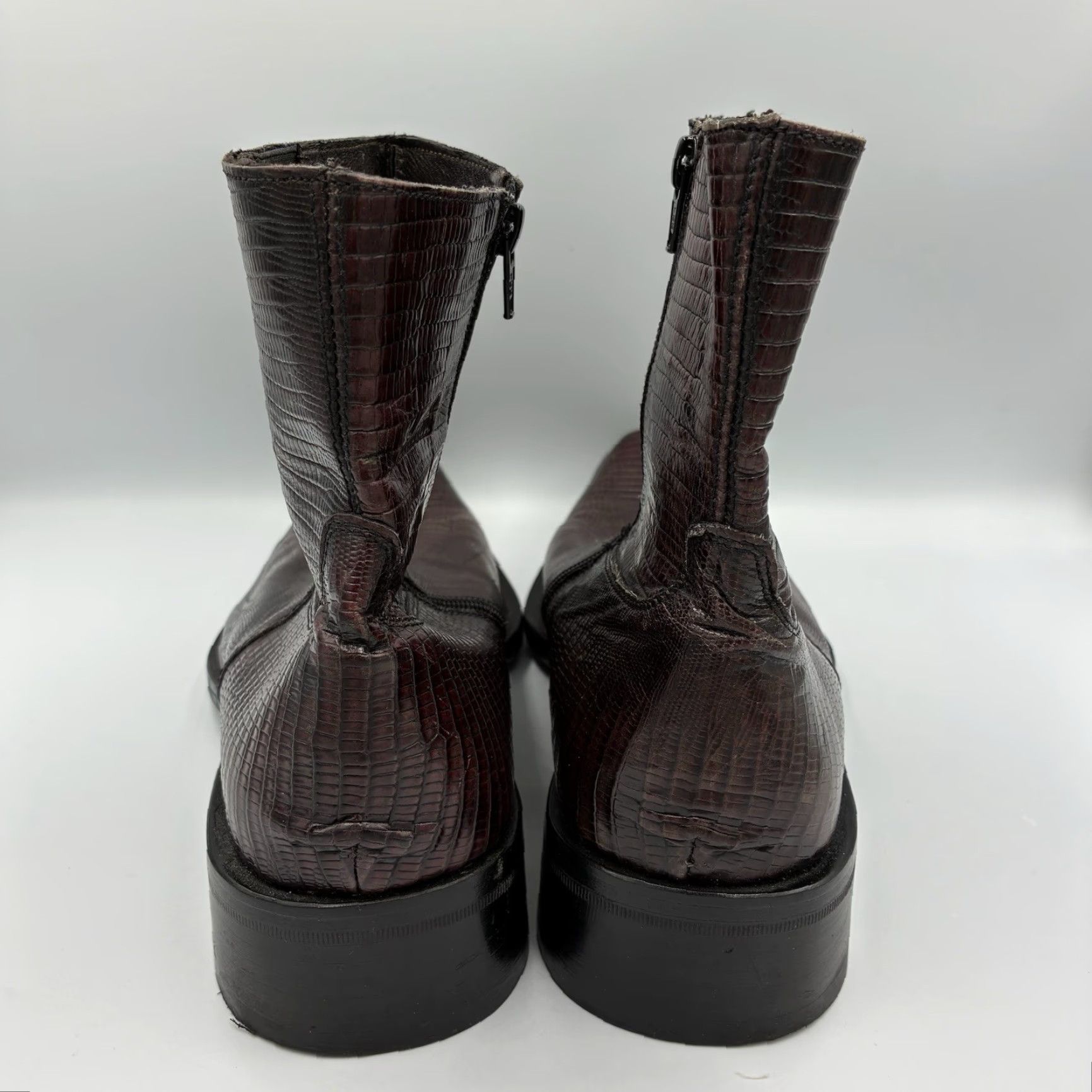 Vintage Alligator Boots Leather Western Cowboy Italian Upper Leather EU 43 US 10 Mens Red Leather Boots Size US 10 / EU 43 - 6 Thumbnail