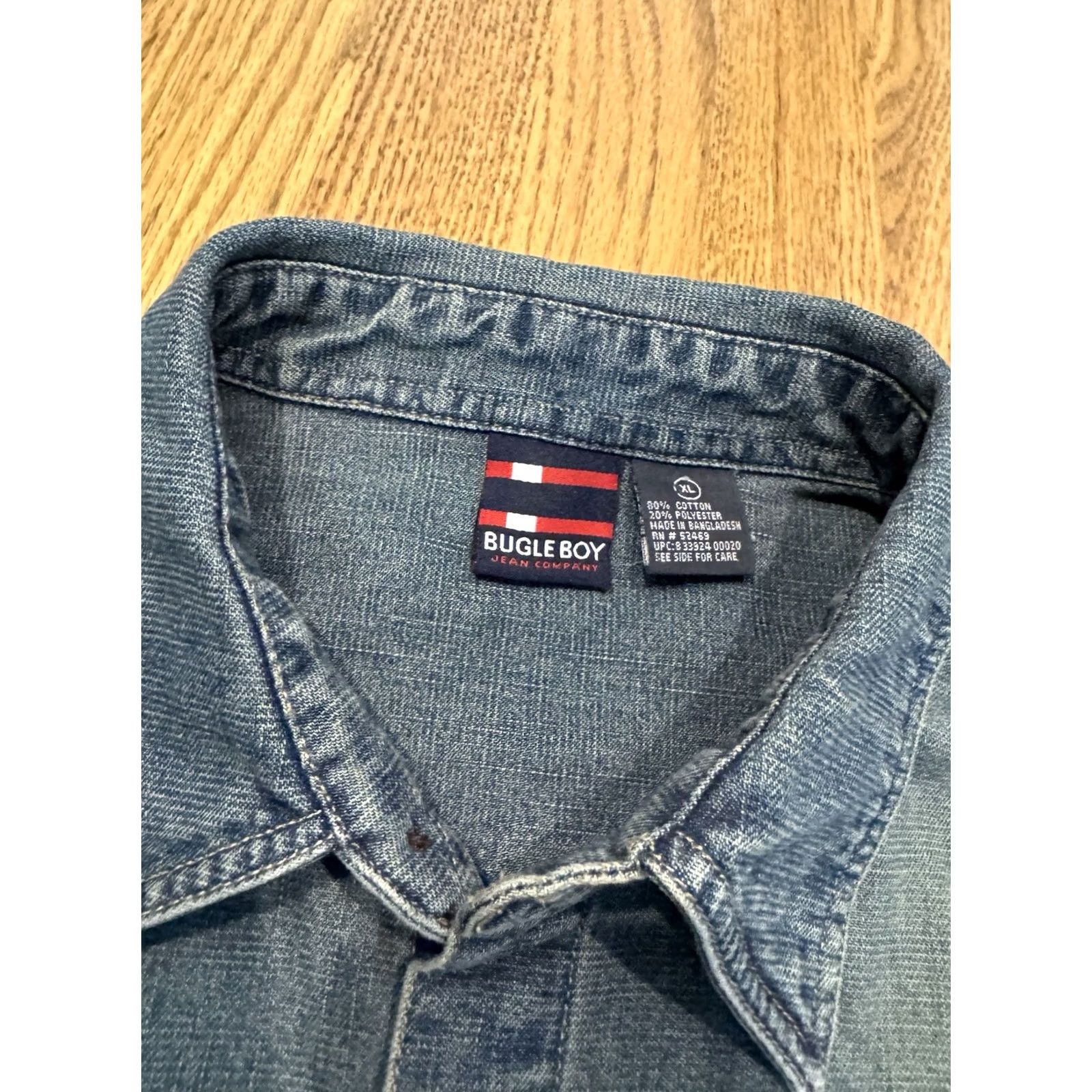 Bugle Boy VINTAGE Bugle Boy Denim Long Sleeve Shirt Jacket Men’s XL Blue Snaps Button-Up 80s 90s Retro City Shirt Mens XL Blue Denim Size US XL / EU 56 / 4 - 2 Thumbnail