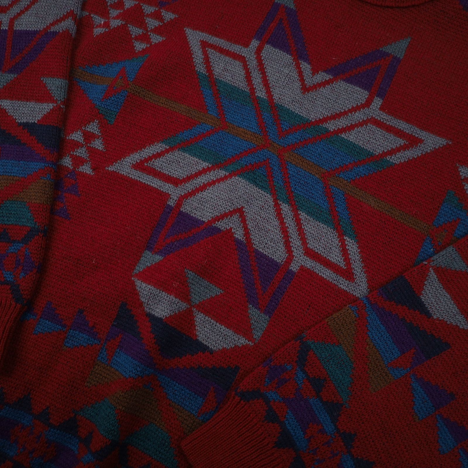 Pendleton × Vintage Vintage Pendleton Western Wear Aztec Snowflake Wool Sweater Size US L / EU 52-54 / 3 - 4 Thumbnail