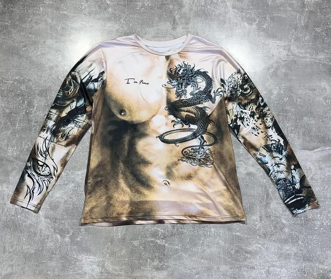 Avant Garde × Japanese Brand × Streetwear Long Sleeve Overprinted ...