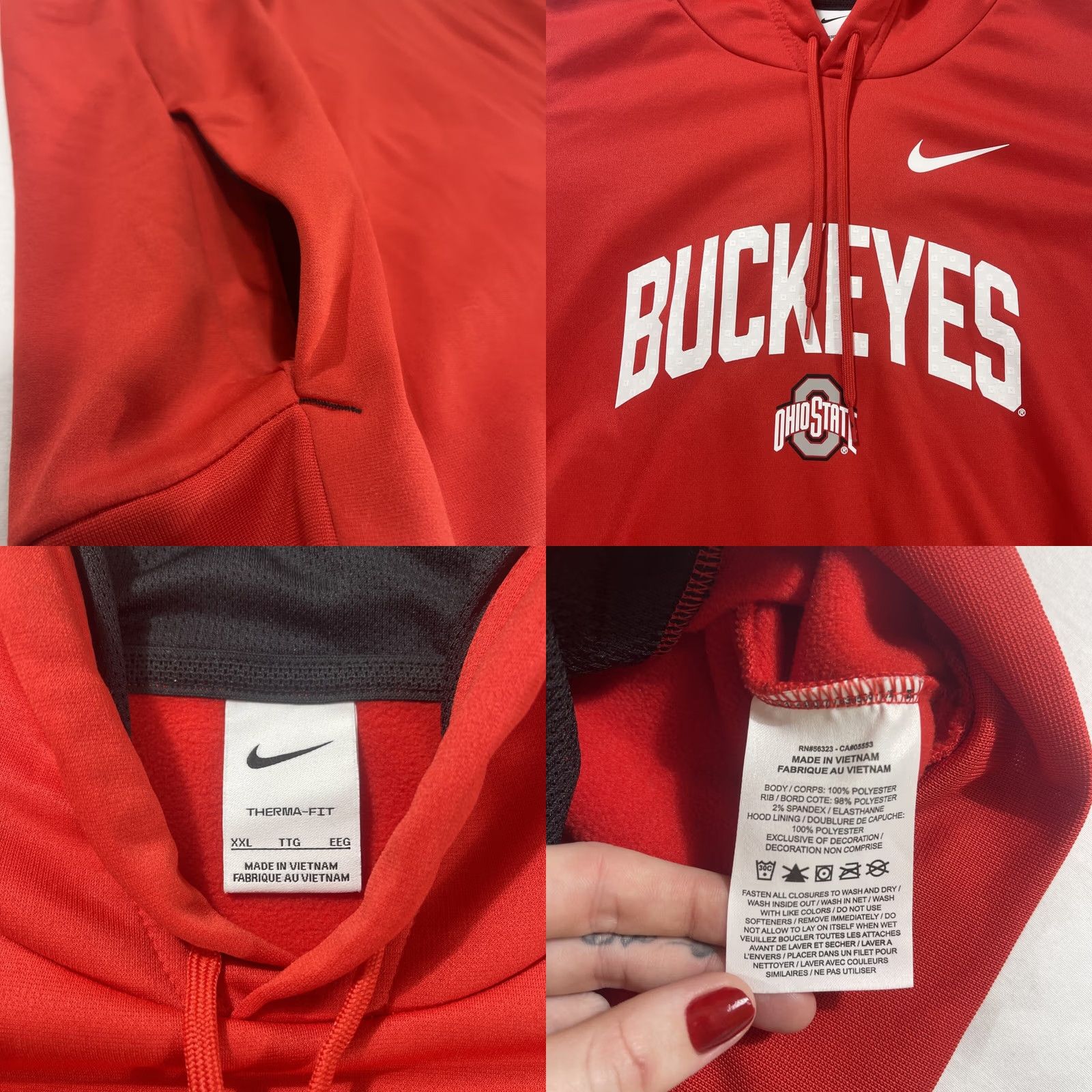 Nike Nike 2XL Hoodie Sweatshirt Ohio State Buckeyes Therma Fit DN6543-657 Red Size US XXL / EU 58 / 5 - 9 Thumbnail