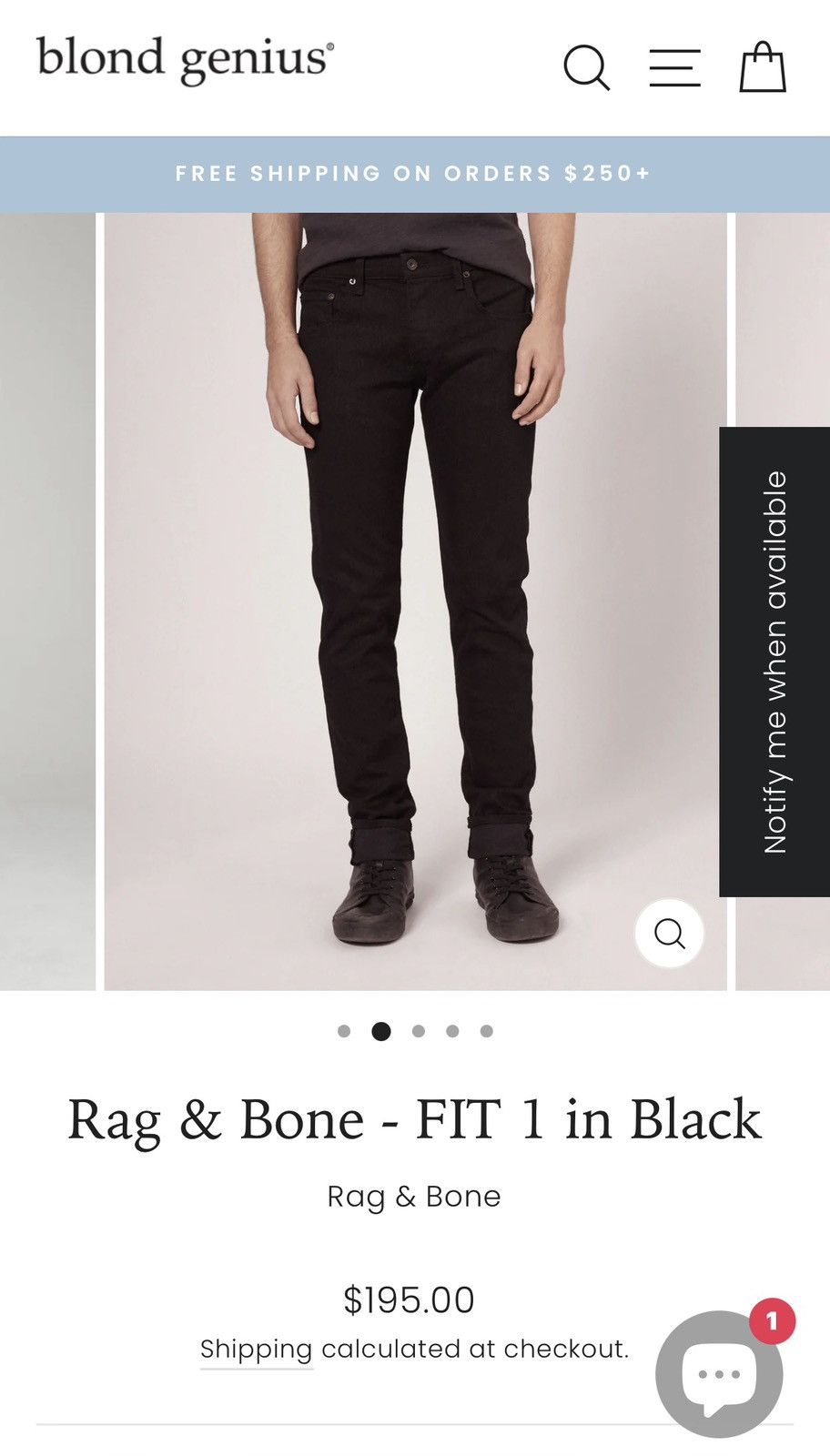 Rag & Bone rag&bone Fit 1 Skinny Ripped Knee Elongated Jeans Size US 30 / EU 46 - 10 Thumbnail