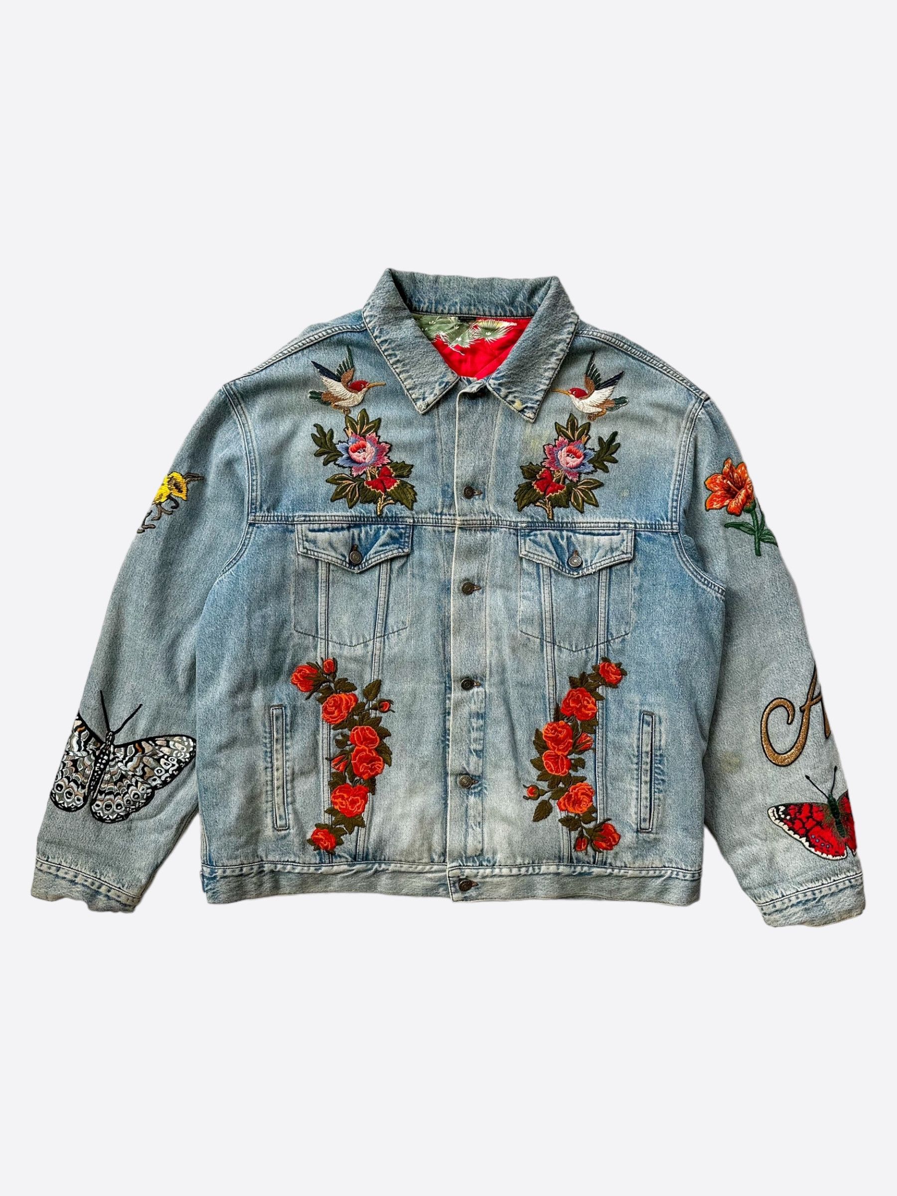 Gucci Gucci Blue DIY Custom Embroidered Patch Denim Jacket Size US XXL / EU 58 / 5 - 1 Thumbnail