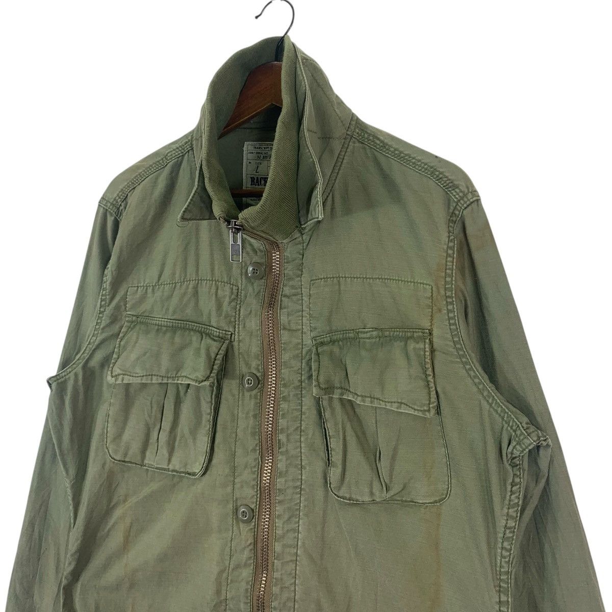 Japanese Brand Vintage Back Number Military Button Zipper Jacket Size US L / EU 52-54 / 3 - 4 Thumbnail
