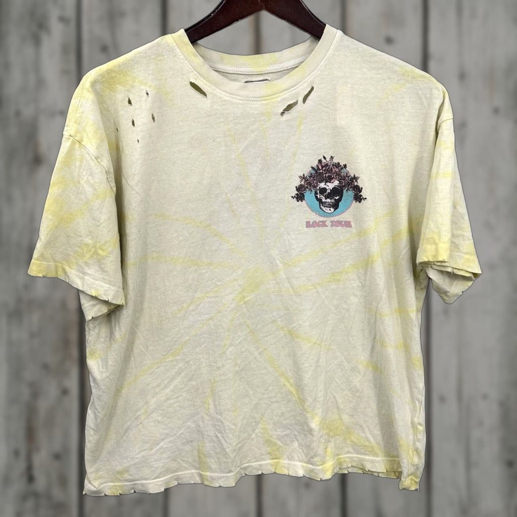 Vintage VINTAGE Modish Rebel T-Shirt Womens Large Yellow Rock Skull 90s Boys Mens? Size L / US 10 / IT 46 - 1 Thumbnail