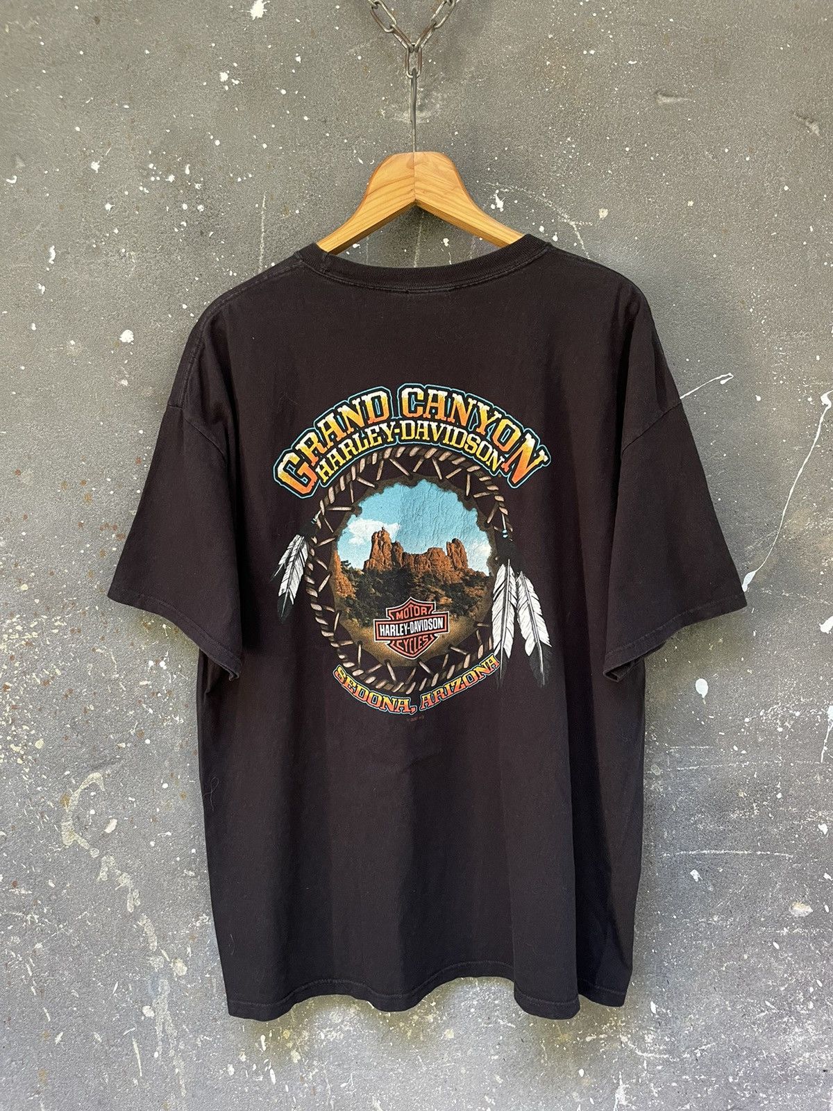 Harley Davidson Vintage Y2K Harley Davidson Fire Skull T-Shirt Grand Canyon Size US XXL / EU 58 / 5 - 2 Thumbnail