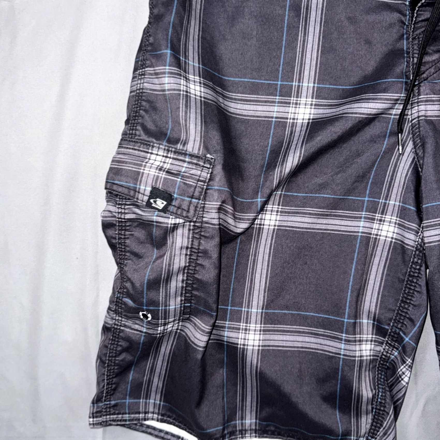 O'Neill O'Neill Board Shorts Mens 38 Gray Plaid Swim Trunks Cargo Pocket Surf Beach Mens Regular Fit) Size US 38 / EU 54 - 4 Thumbnail