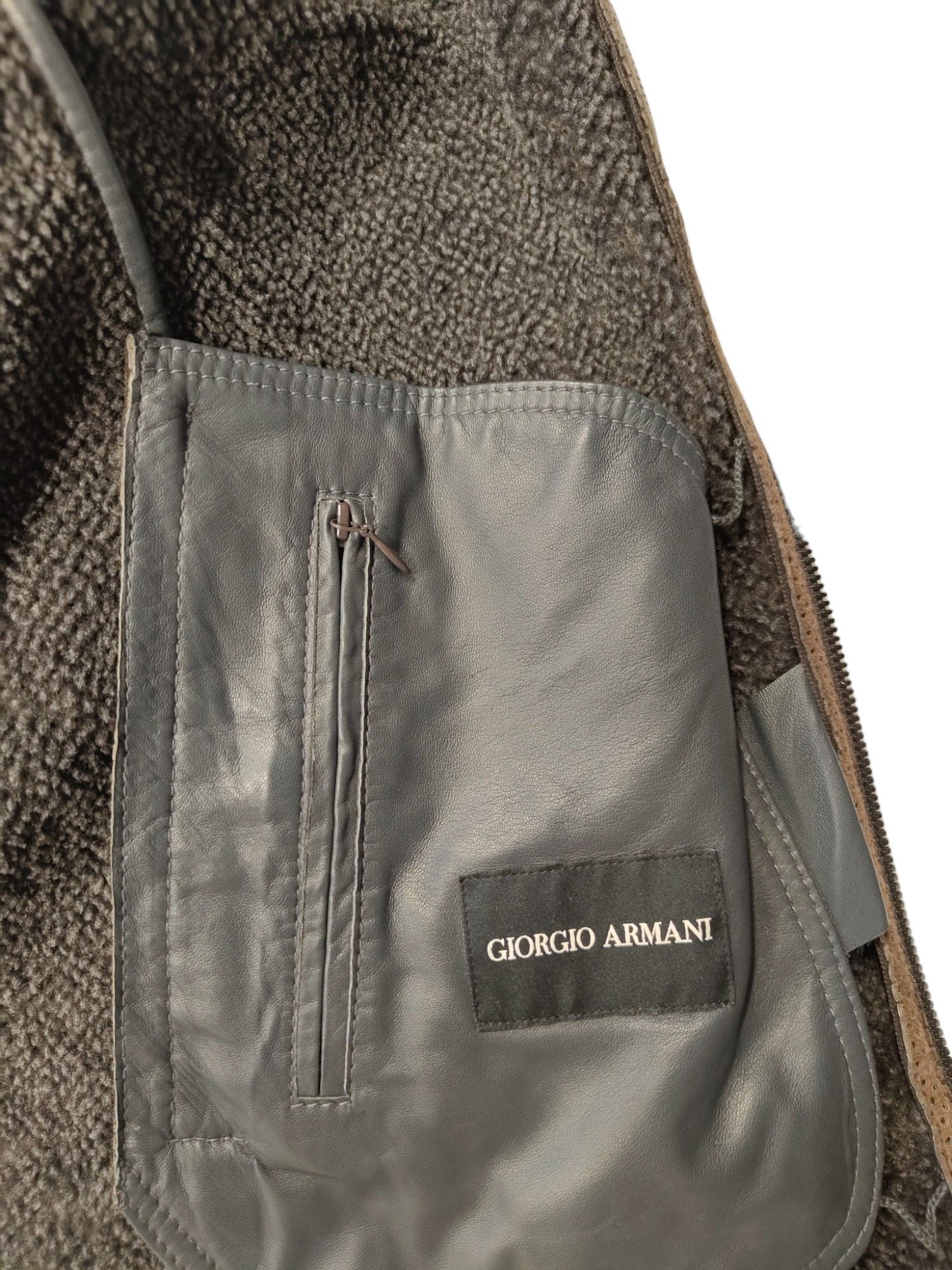 Giorgio Armani Brown Lamb Leather Zip Up Jacket Size US L / EU 52-54 / 3 - 8 Thumbnail