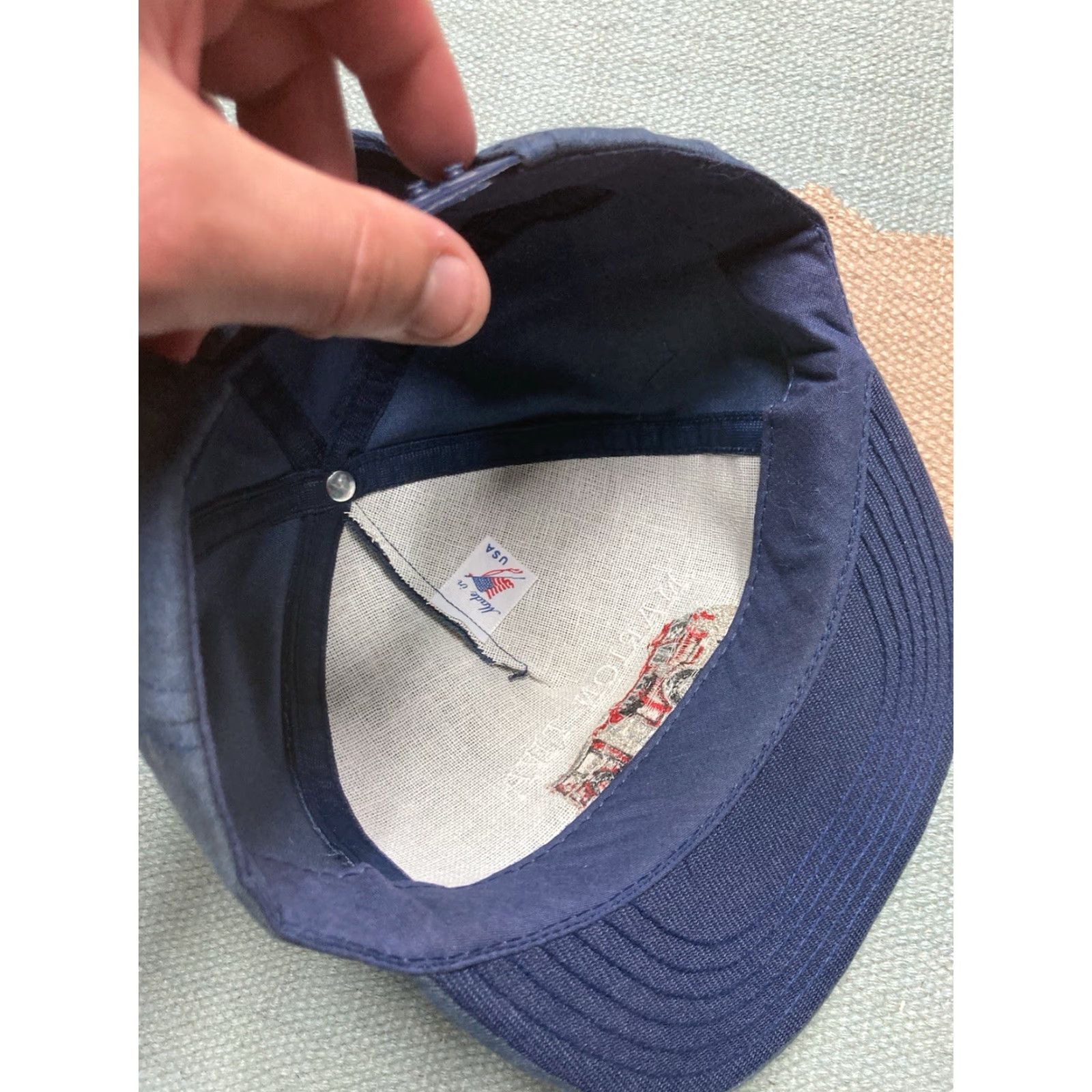 Vintage VINTAGE SnapBack Hat Cap Marion Township Fire Department Michigan Made in USA Adjustable Blue Mens Snapback USA Fire Department Hat Size ONE SIZE - 7 Thumbnail