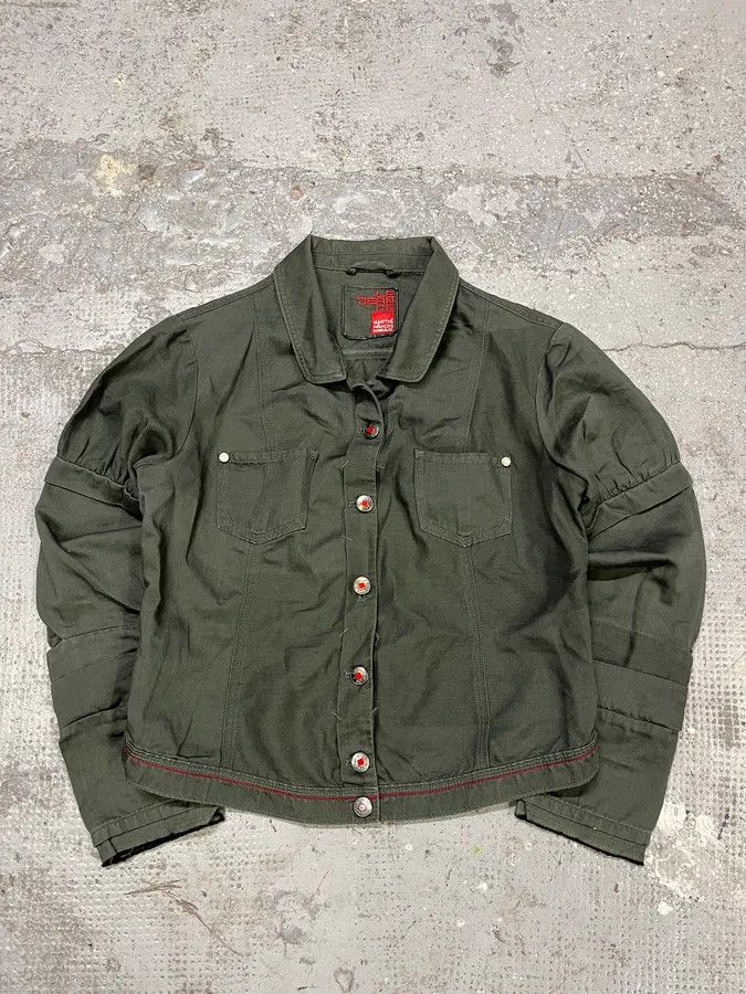 Marithe + Francois Girbaud × Vintage SS2013 Marithé + François Girbaud Green Buttoned Light Jacket Size S / US 4 / IT 40 - 1 Thumbnail