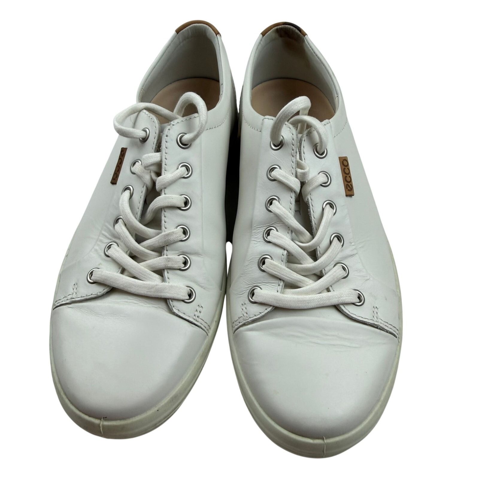 Ecco ECCO White Leather Lace-Up Sneakers Size 41 EU/7.5 US Size US 7.5 / IT 37.5 - 4 Thumbnail