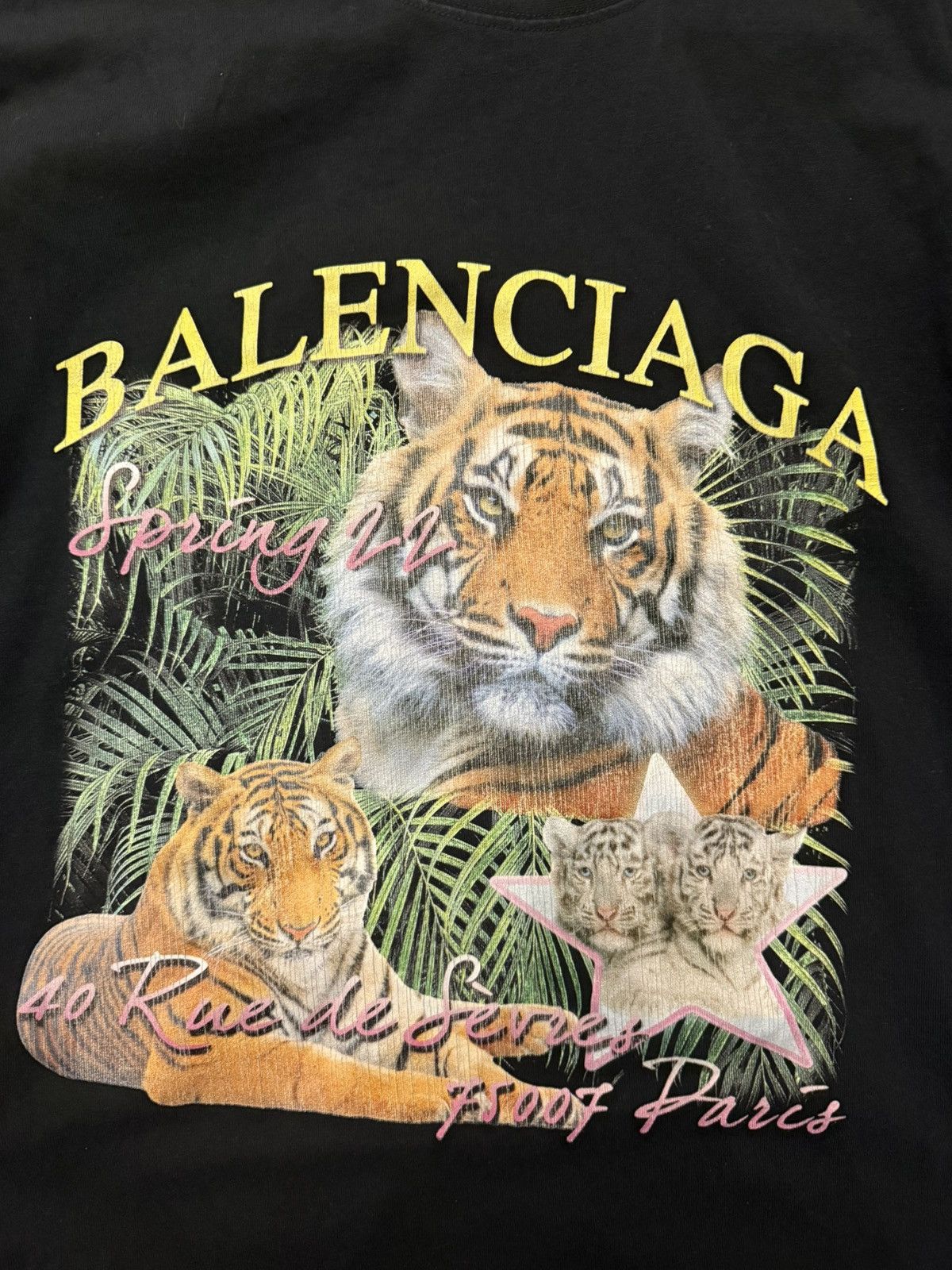 Balenciaga Balenciaga Tiger Paris 75007 Tee Size US M / EU 48-50 / 2 - 2 Thumbnail