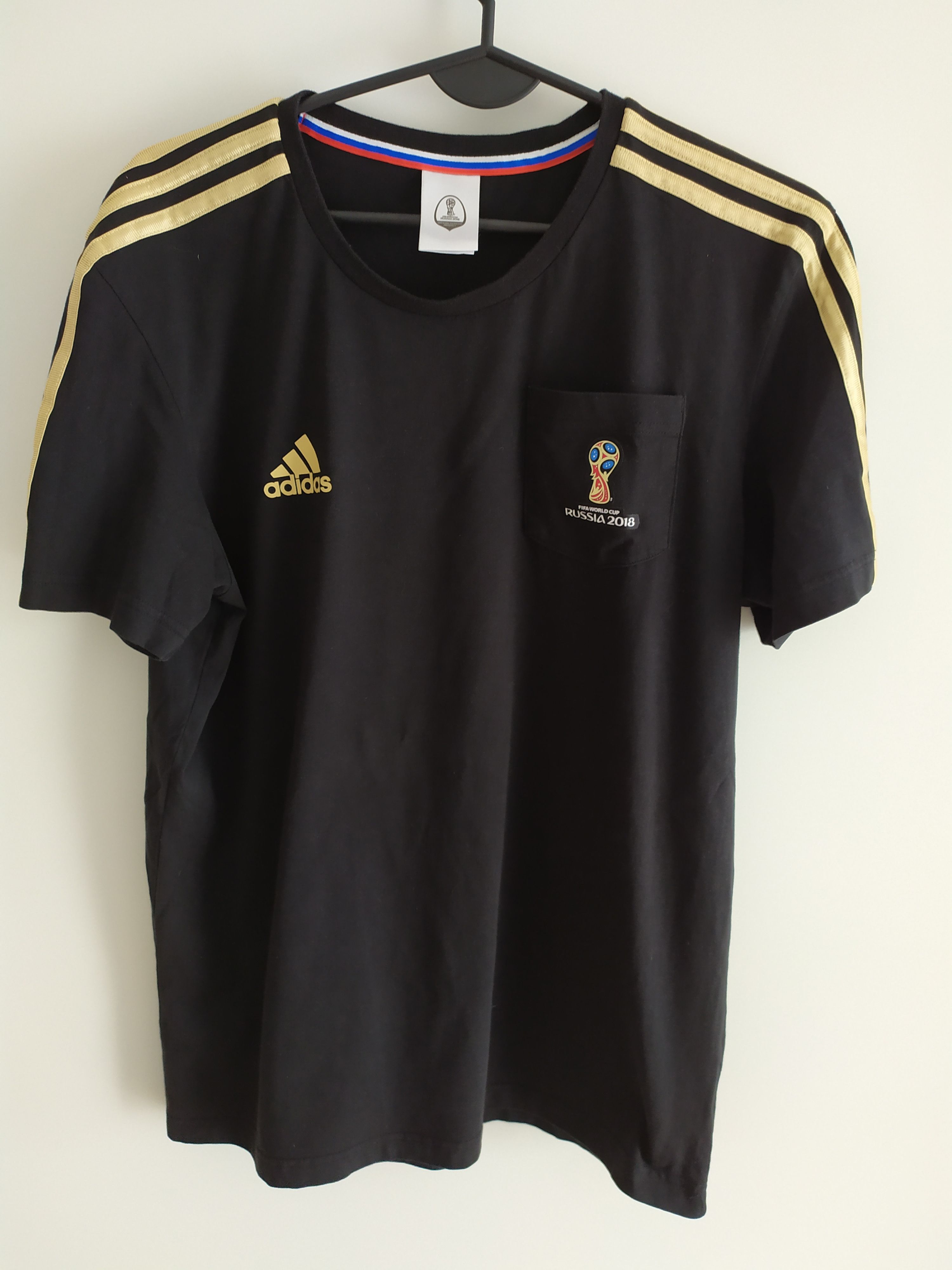 Adidas Black Cotton T-shirt size L Adidas FIFA World Cup 2018 Men's Size US L / EU 52-54 / 3 - 3 Thumbnail