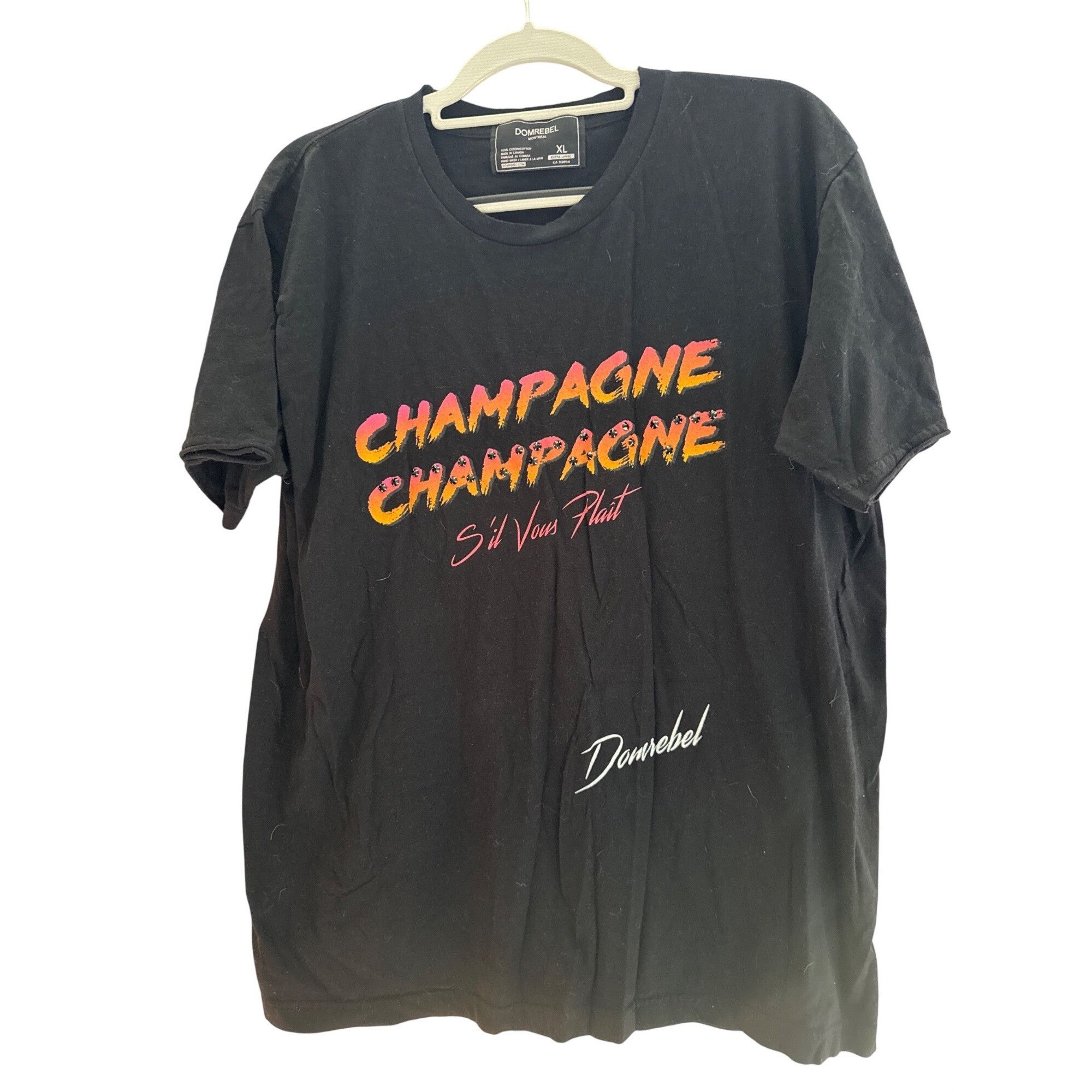 DOMREBEL Domrebel XL T-Shirt Champagne With Black Rhinestones EUC Size US XL / EU 56 / 4 - 1 Thumbnail