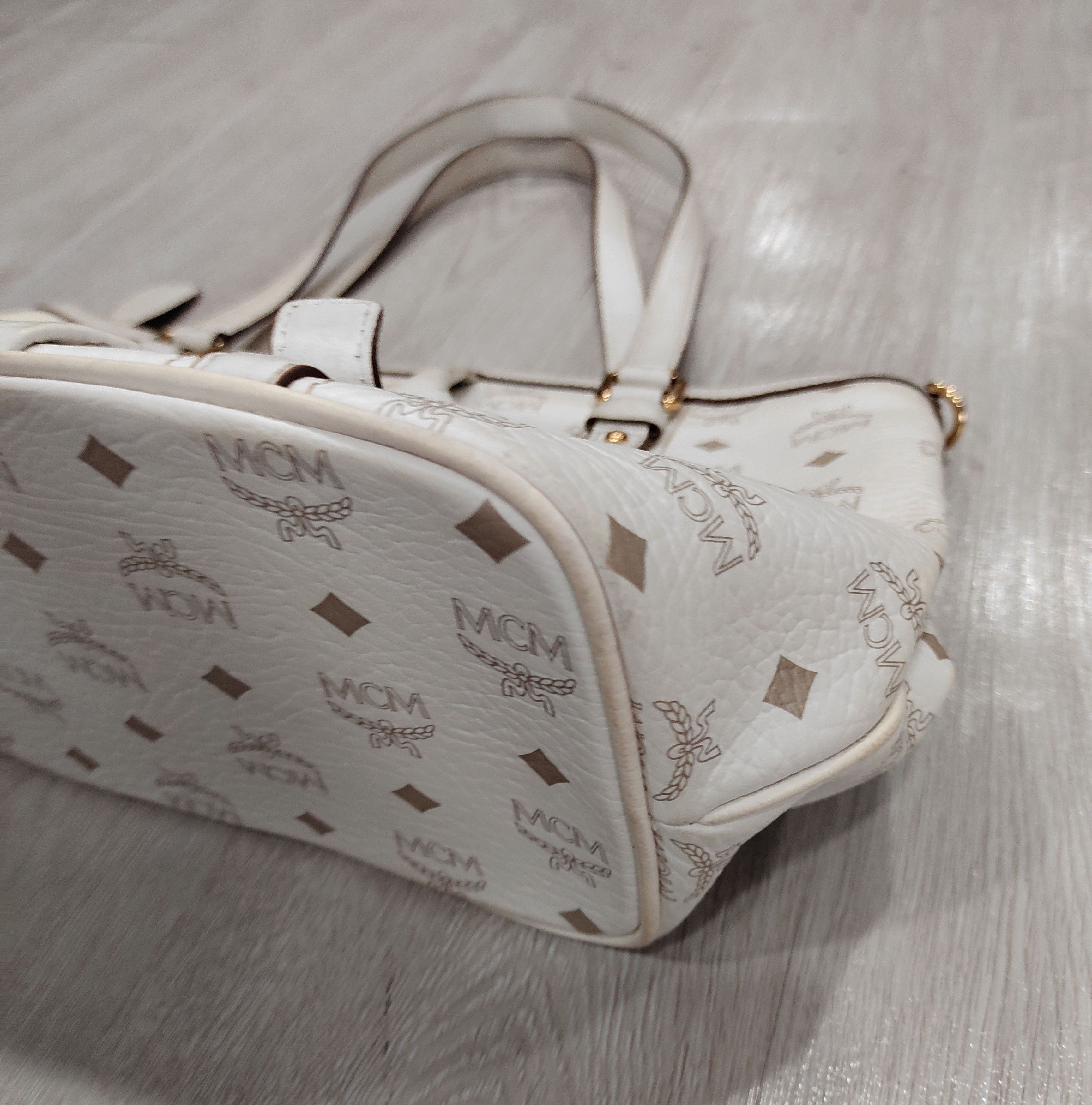 MCM Mcm White Visetos Tote Bag Size ONE SIZE - 5 Thumbnail