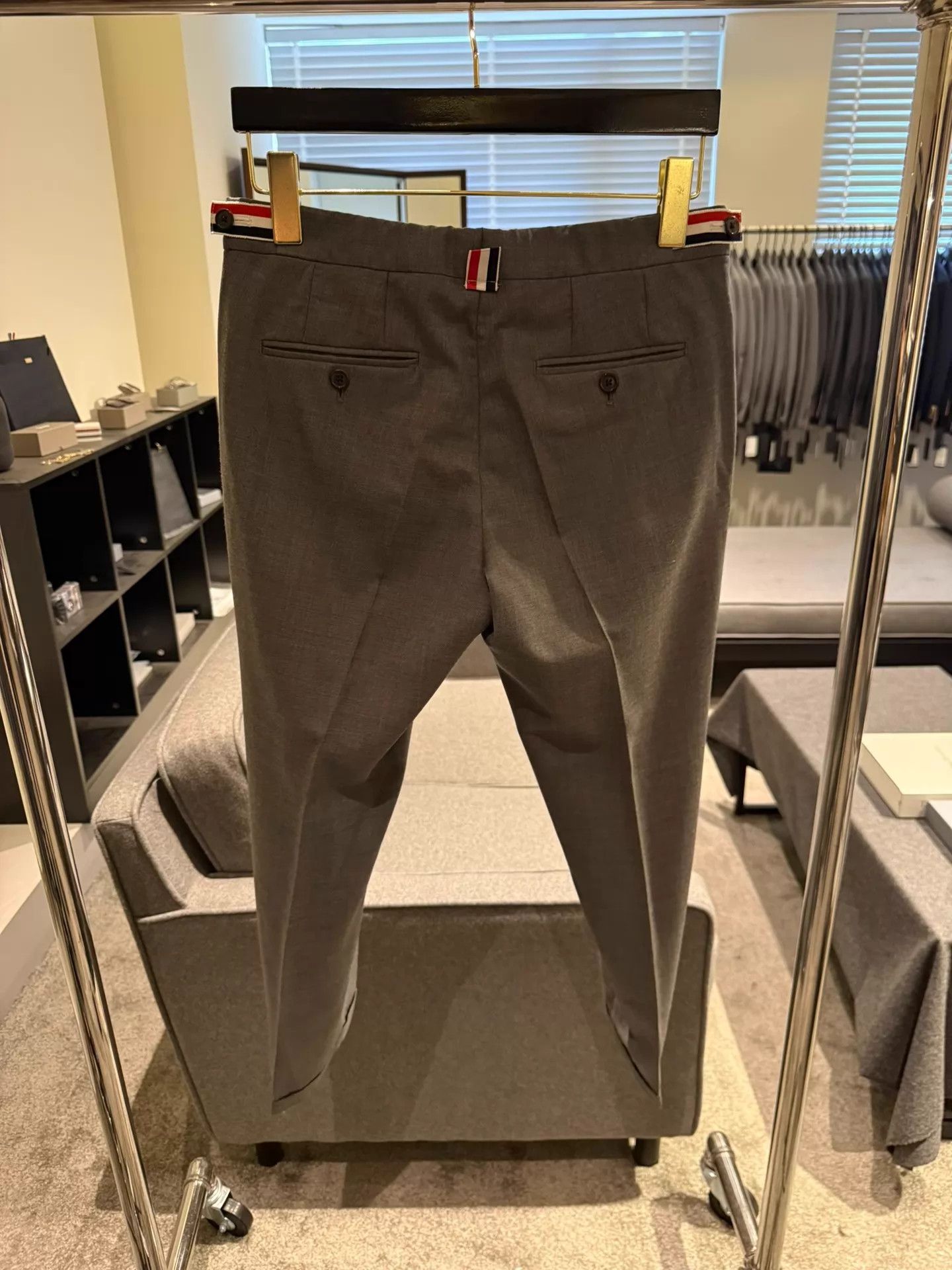 Thom Browne Thom Browne Mid-Gray Slim Wool Trousers Size 0 Size US 28 / EU 44 - 2 Thumbnail