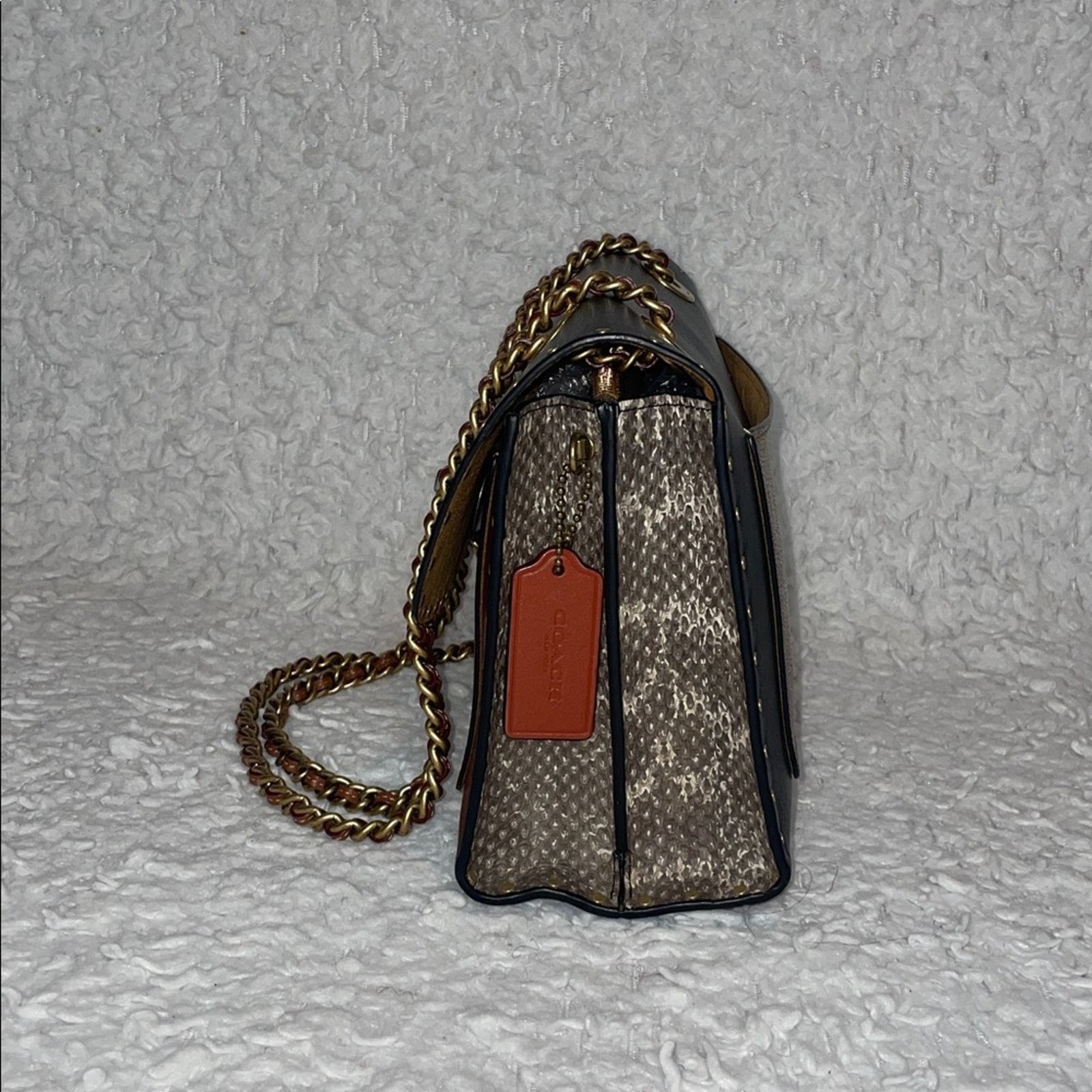 Coach Coach Parker 1941 Snakeskin Rivets Chain Bag Size ONE SIZE - 5 Thumbnail