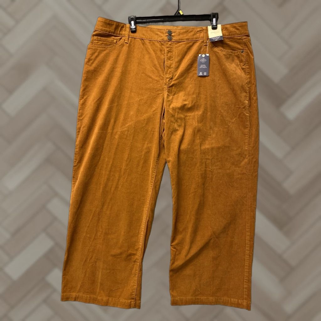 Vintage St. John's Bay Women’s Wide Leg Pants 24W Corduroy Brown Pecan Straight Casual Outdoor Size 42" / US 20 - 1 Thumbnail