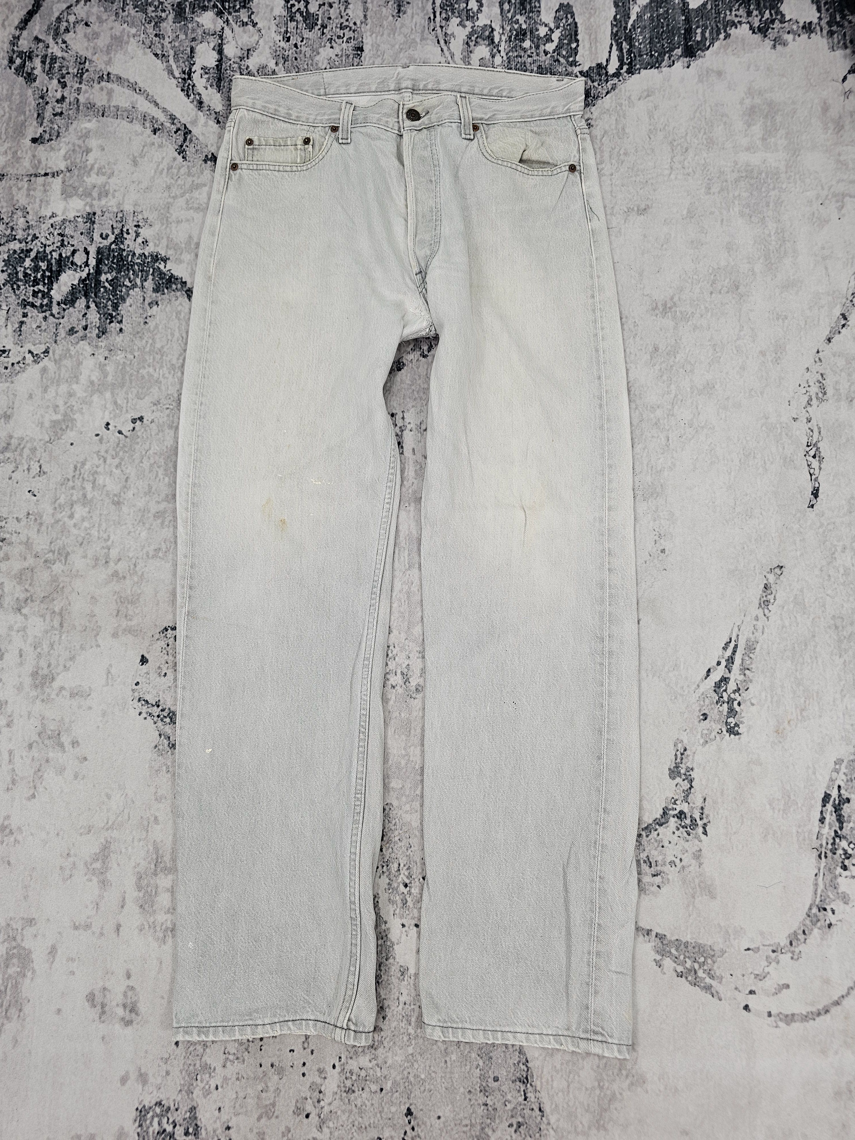 Levi's Vintage Clothing Vtg 90's LEVIS 501 Light Gray Stain Jeans Made In USA L0587 Size US 34 / EU 50 - 1 Thumbnail