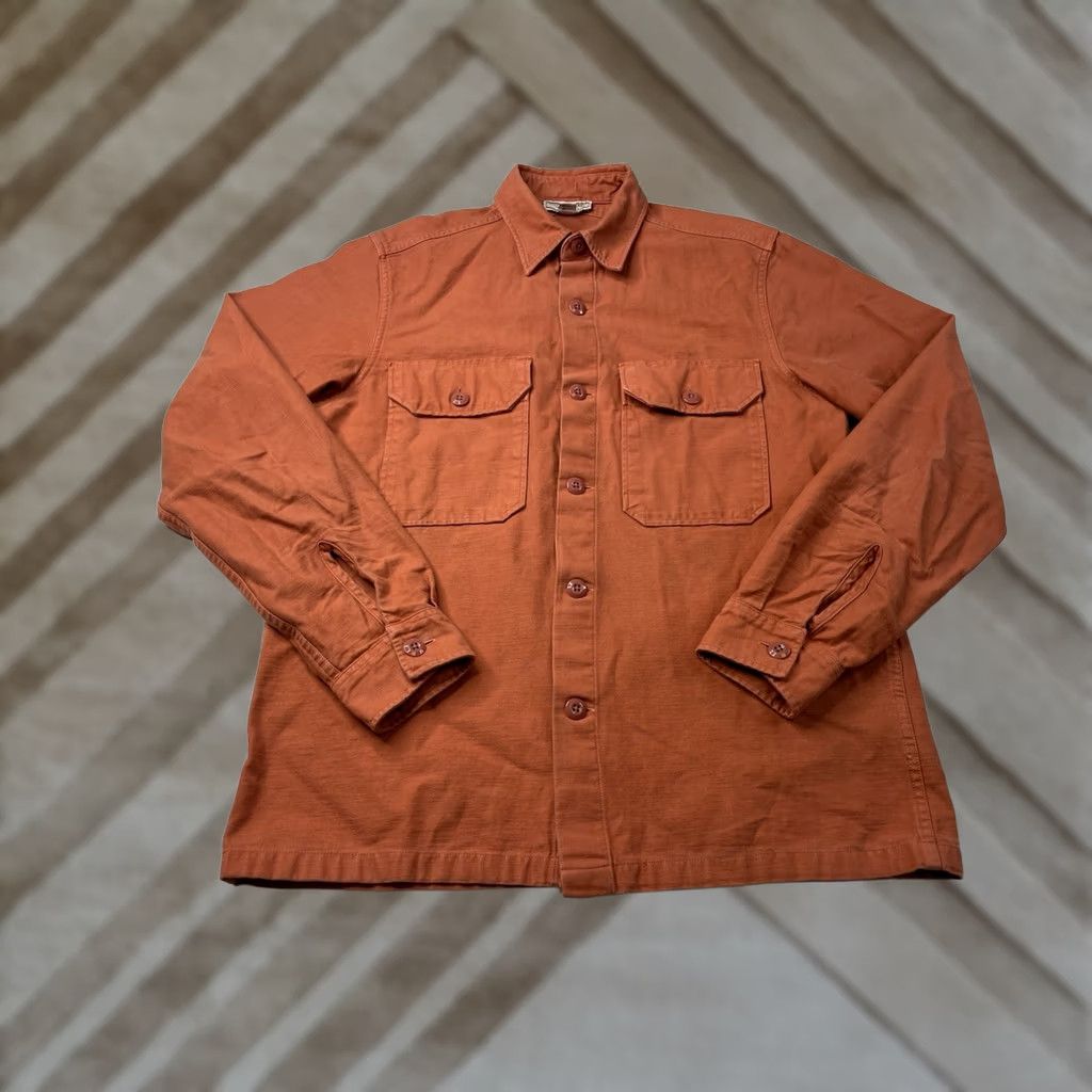 Wallace & Barnes VINTAGE Wallace & Barnes J Crew Orange Twill Button-Up Long-Sleeve Shirt AU774 Men Small Size US S / EU 44-46 / 1 - 1 Thumbnail