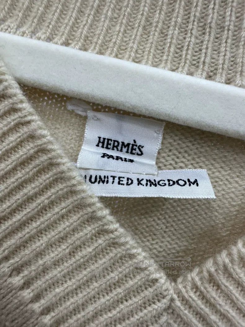 Hermes Hermes Beige Cashmere Knit Sweater, 100% Cashmere Size XS / US 0-2 / IT 36-38 - 3 Thumbnail