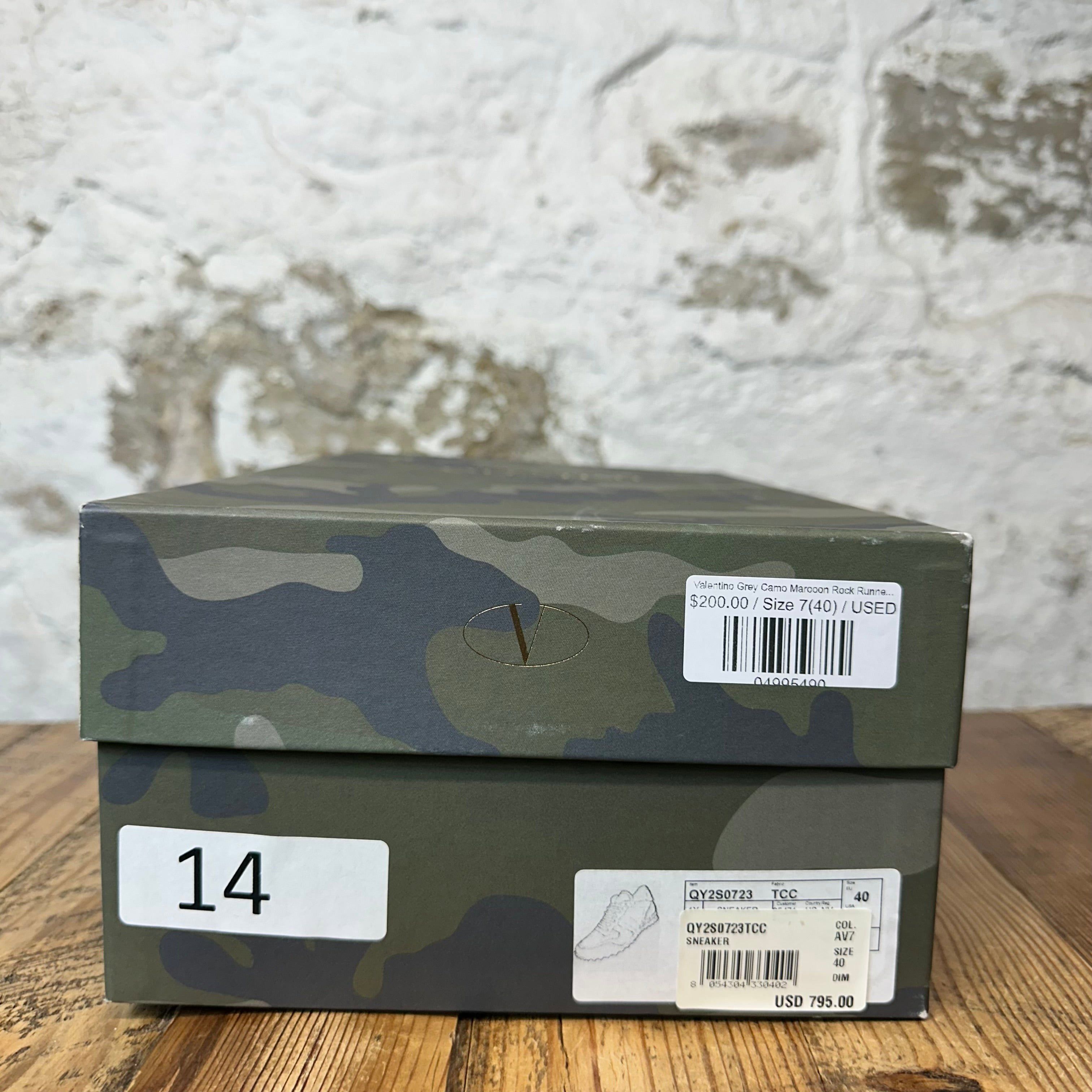 Valentino Valentino Grey Camo Marooon Rock Runner Sneaker Sz 7 (40) Size US 7 / EU 40 - 8 Thumbnail
