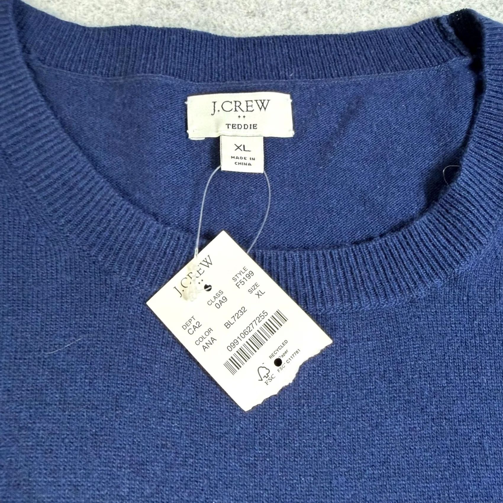 J.Crew J.CREW Teddie Crewneck Sweater Women XL Blue Wool Blend Casual Fall Knit Size XL / US 12-14 / IT 48-50 - 3 Thumbnail