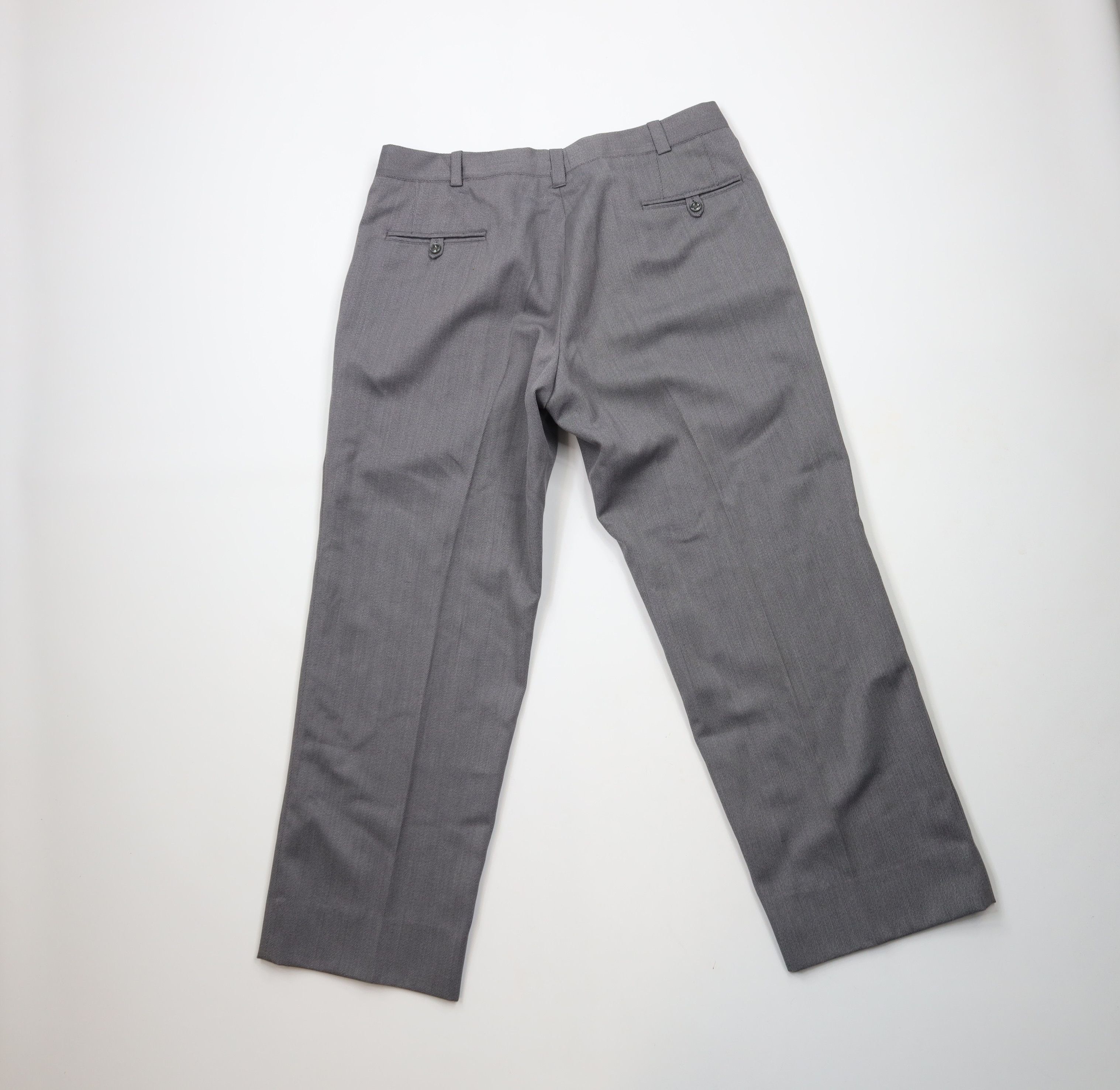 Vintage Vintage 70s Streetwear Whipcord Wide Leg Chino Pants Gray Size US 34 / EU 50 - 8 Thumbnail