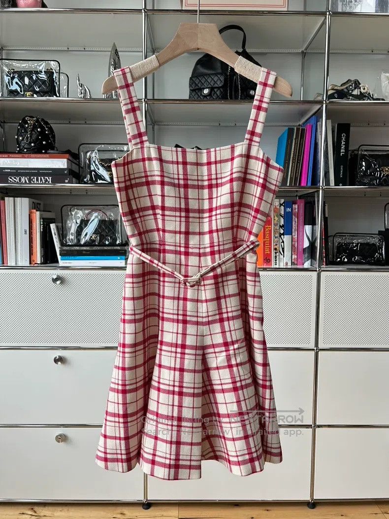 Dior Dior Red and white plaid strap dress Size XS / US 0-2 / IT 36-38 - 1 Thumbnail