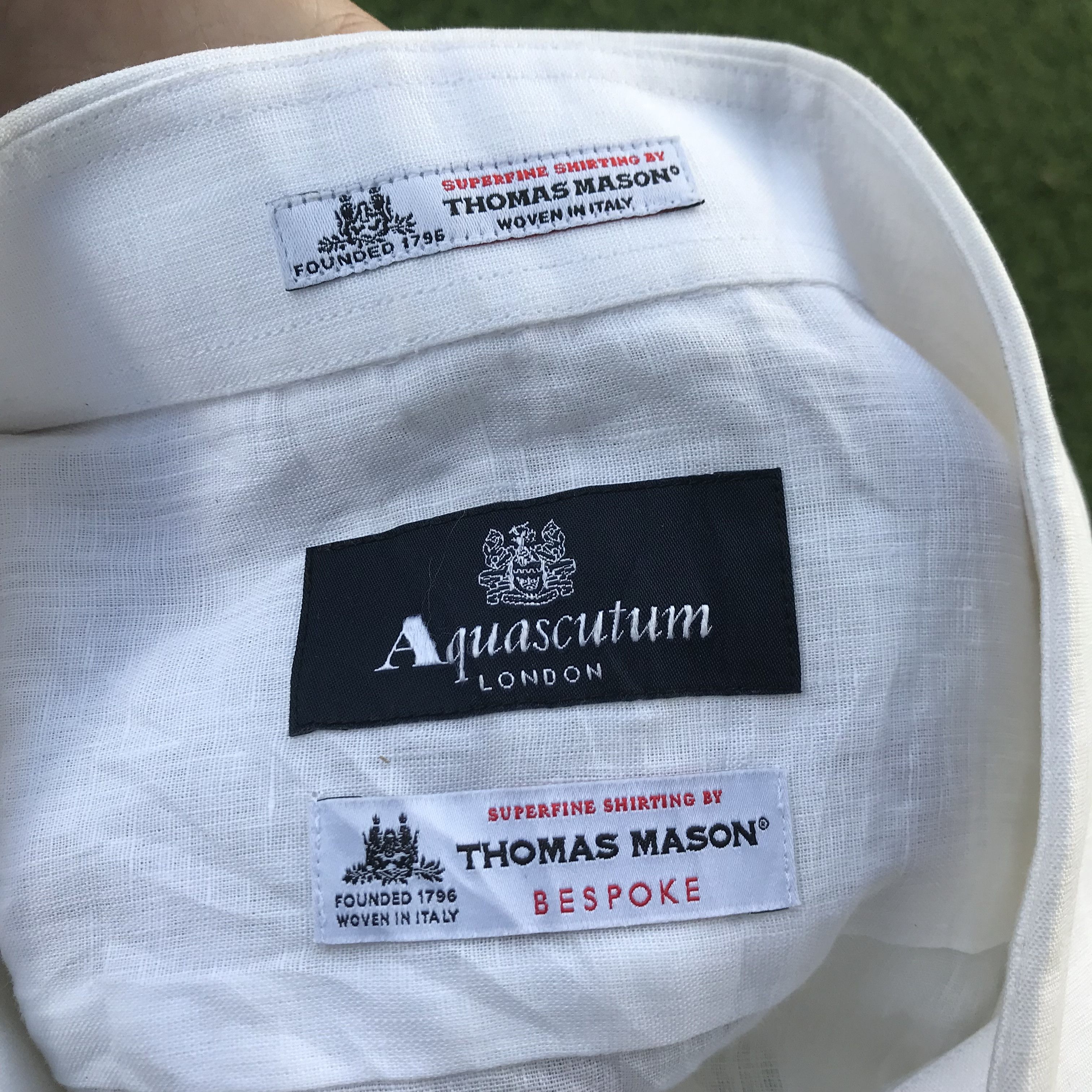 Aquascutum Aquascutum of london x Thomas Mason bespoke White Shirts Size US L / EU 52-54 / 3 - 6 Thumbnail