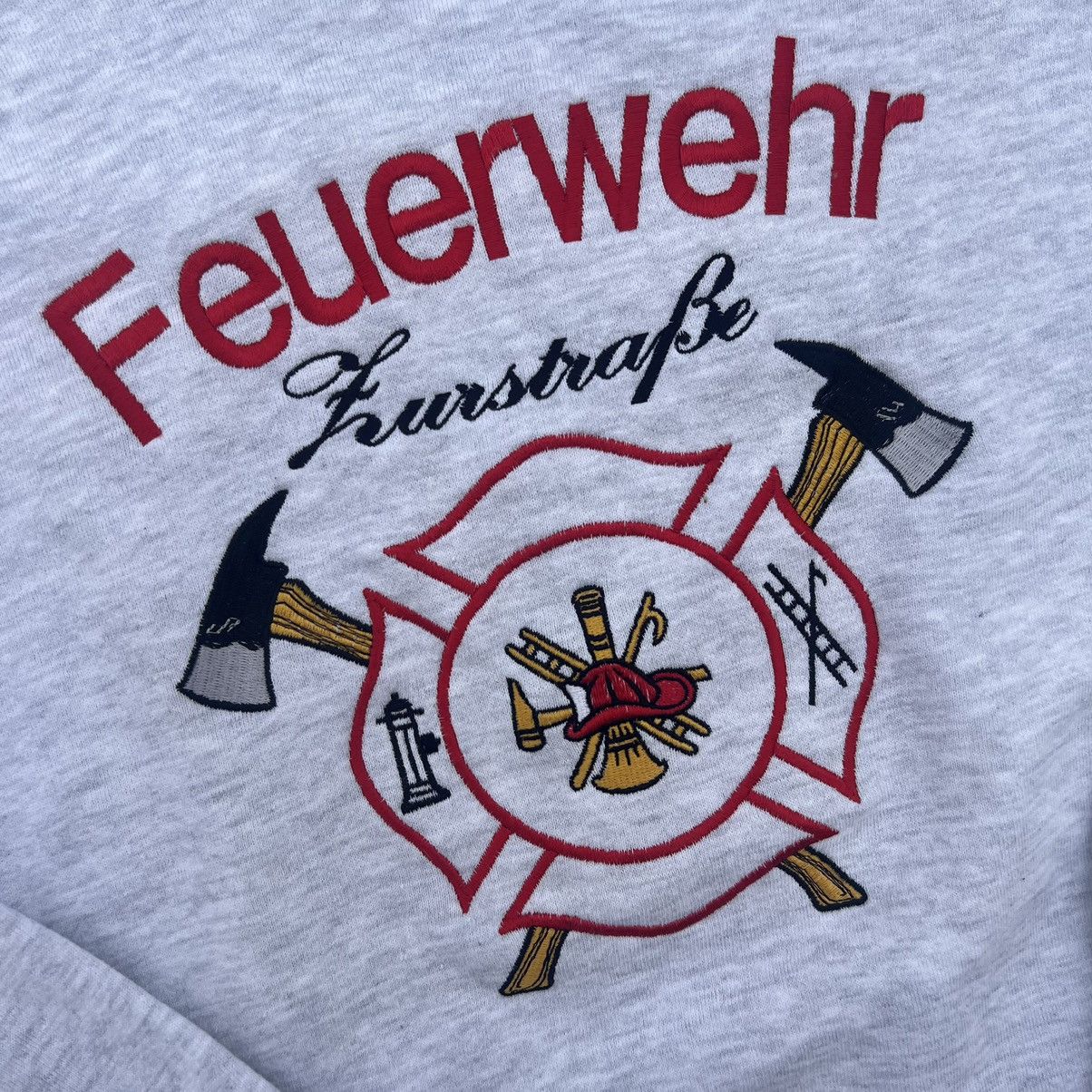 Japanese Brand × Vintage Vintage Firefighters Embroidered Logo Sweatshirt Size US XL / EU 56 / 4 - 4 Thumbnail